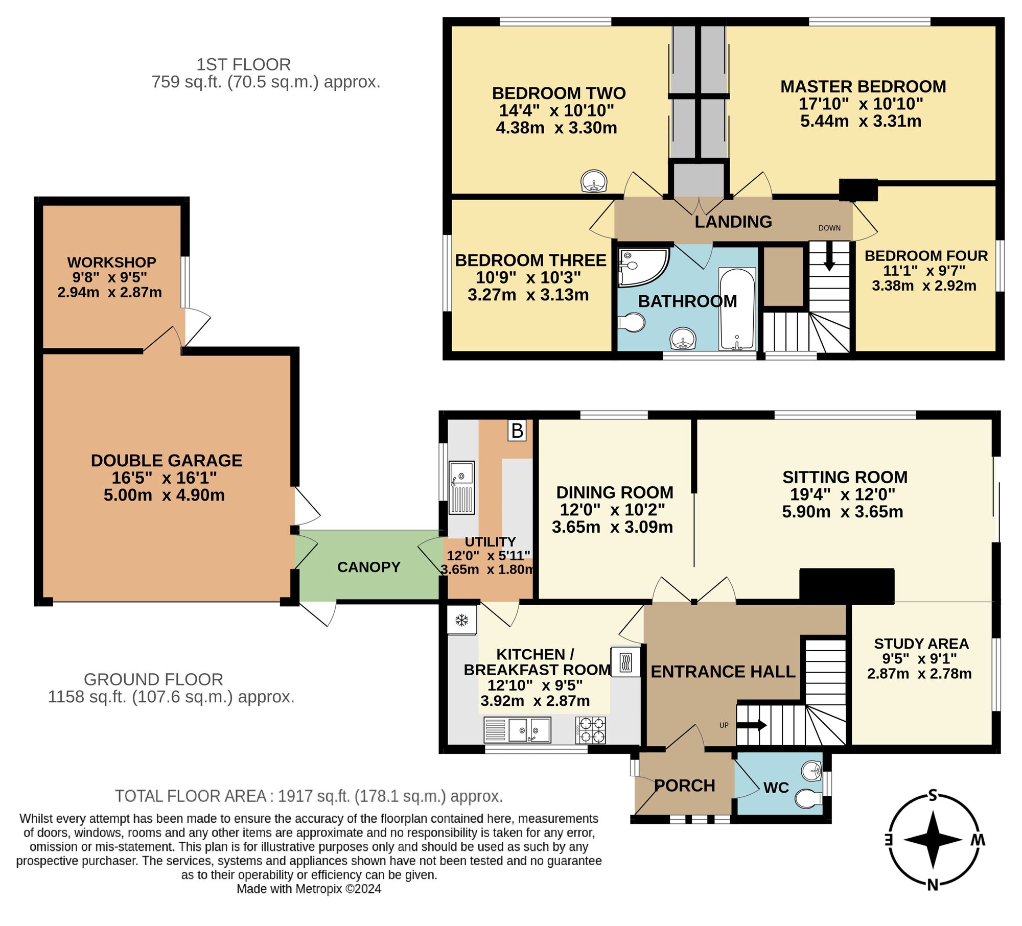 Floorplan of 4 bedroom Detached House for sale, The Ridings, Worlingham, Suffolk, NR34