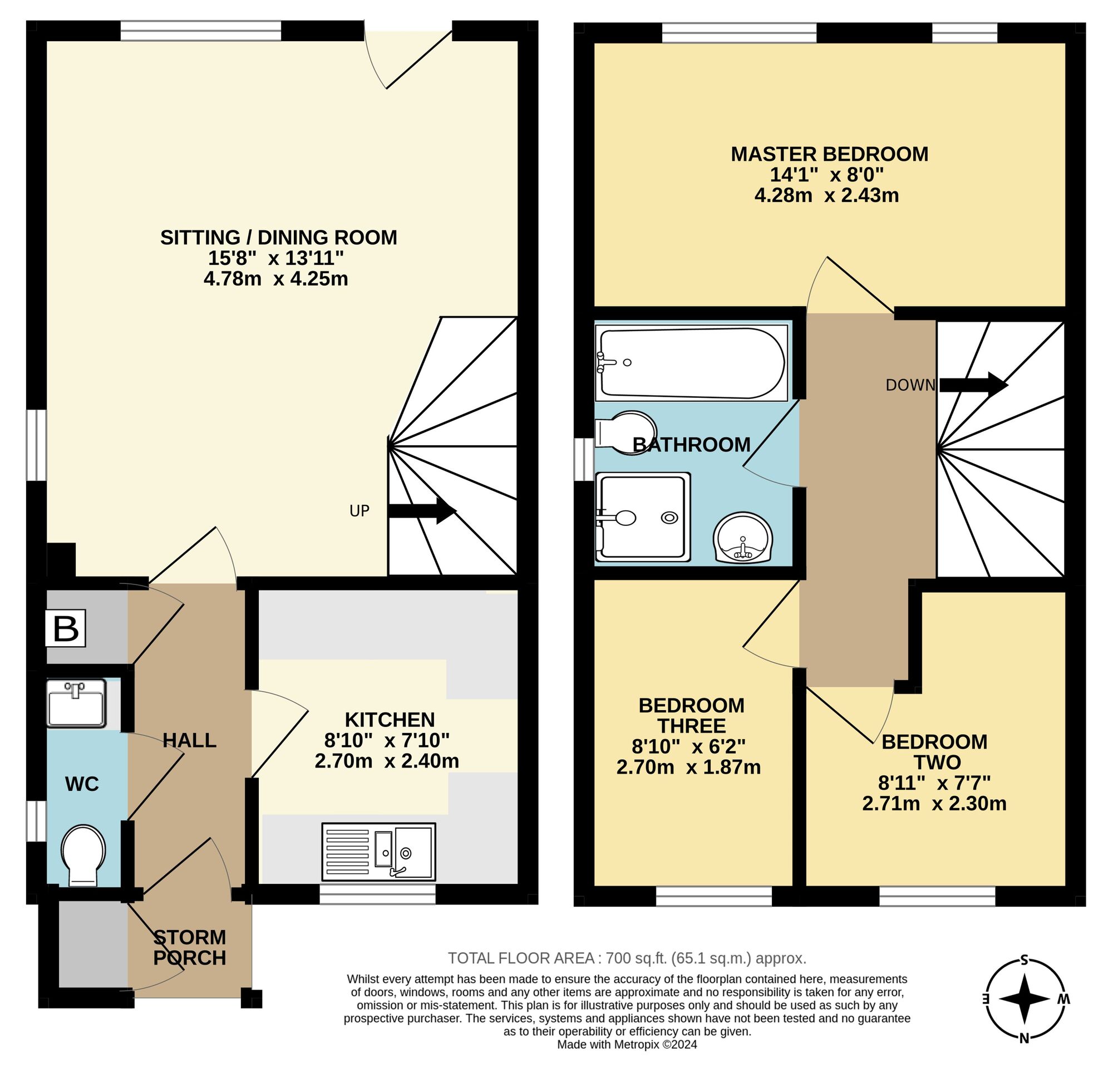 Floorplan of 3 bedroom End Terrace House for sale, Field View Gardens, Beccles, Suffolk, NR34