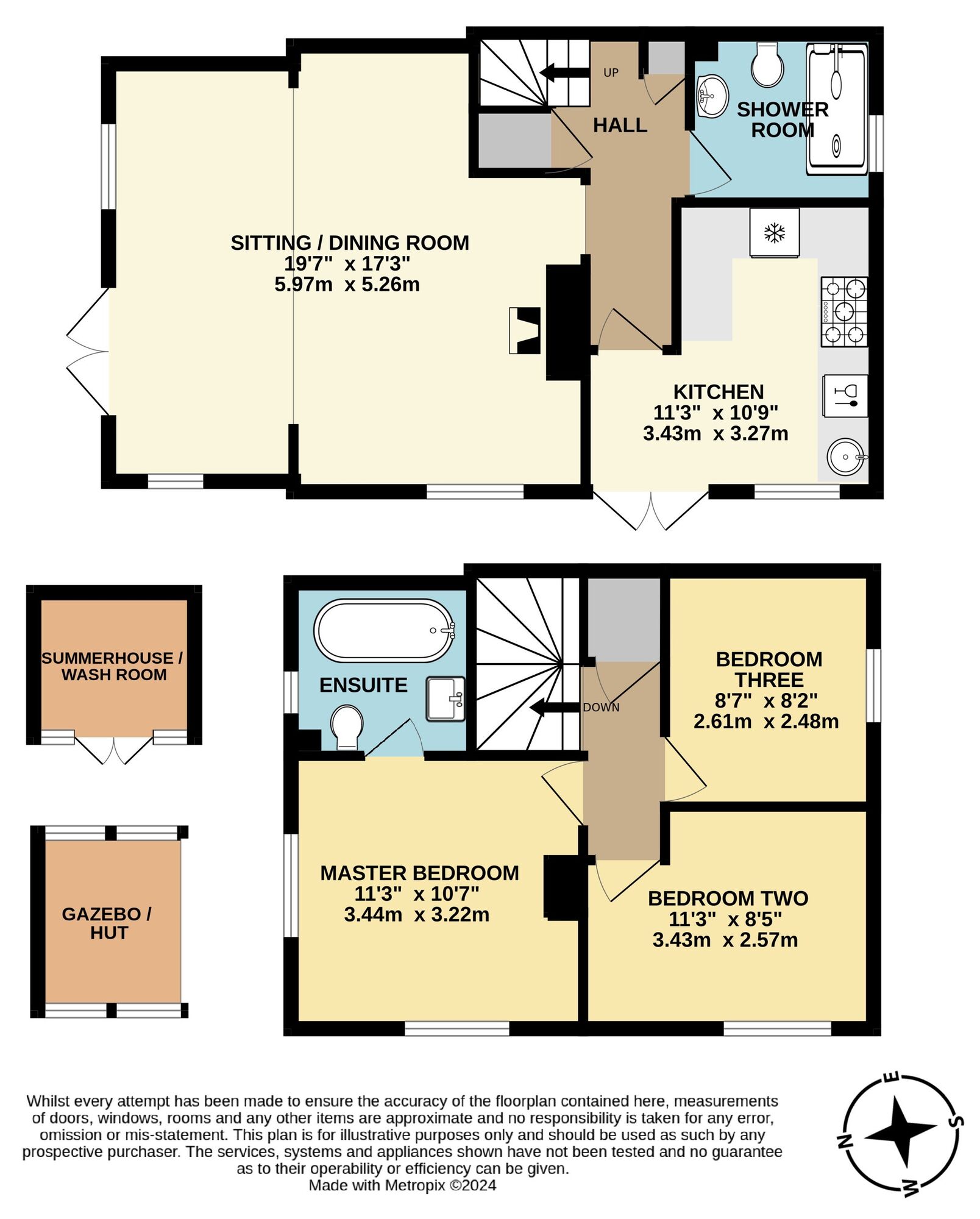 Floorplan of 3 bedroom Detached House for sale, Ingate, Beccles, Suffolk, NR34