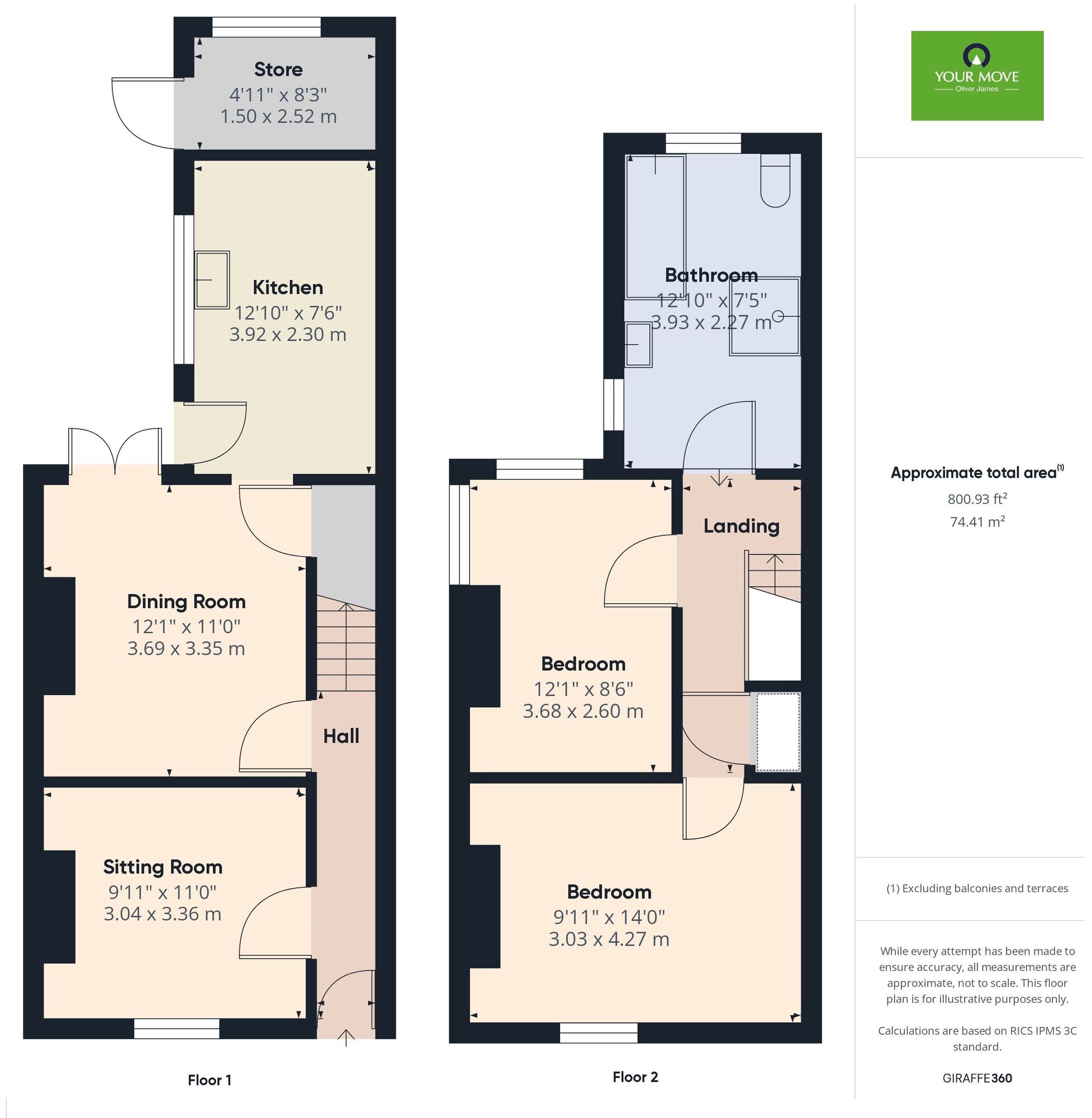 Floorplan of 2 bedroom End Terrace House to rent, Queens Road, Beccles, Suffolk, NR34