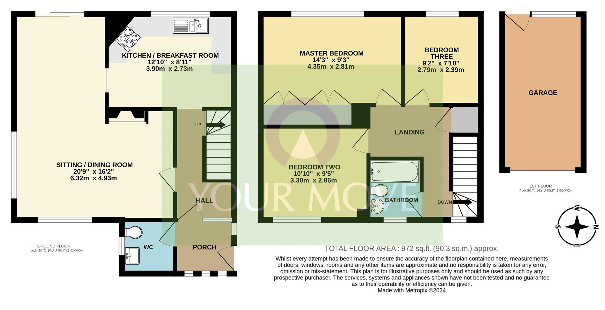 Floorplan of 3 bedroom Detached House for sale, The Ridings, Worlingham, Suffolk, NR34