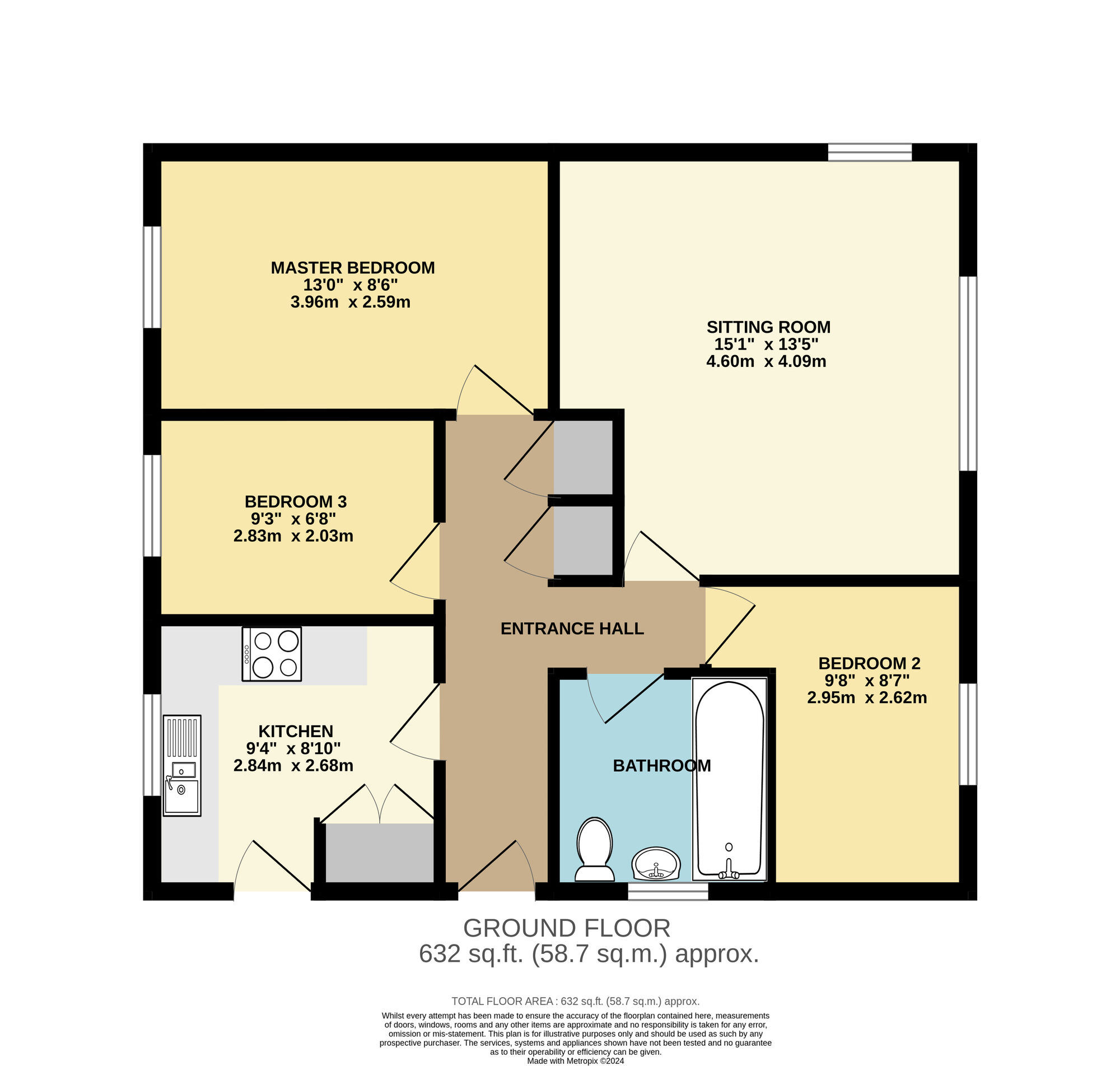 Floorplan of 3 bedroom Detached Bungalow for sale, Cotswold Way, Oulton, Suffolk, NR32