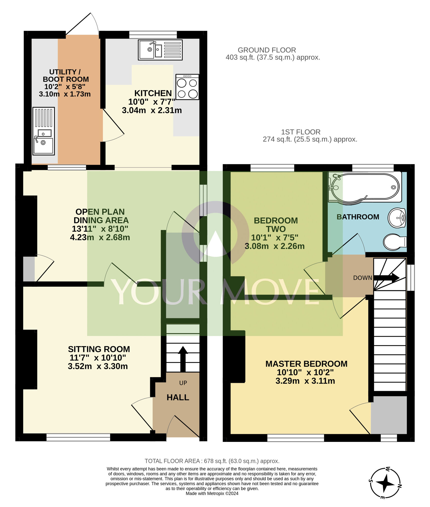 Floorplan of 2 bedroom Semi Detached House for sale, Southwold Road, Wrentham, Suffolk, NR34