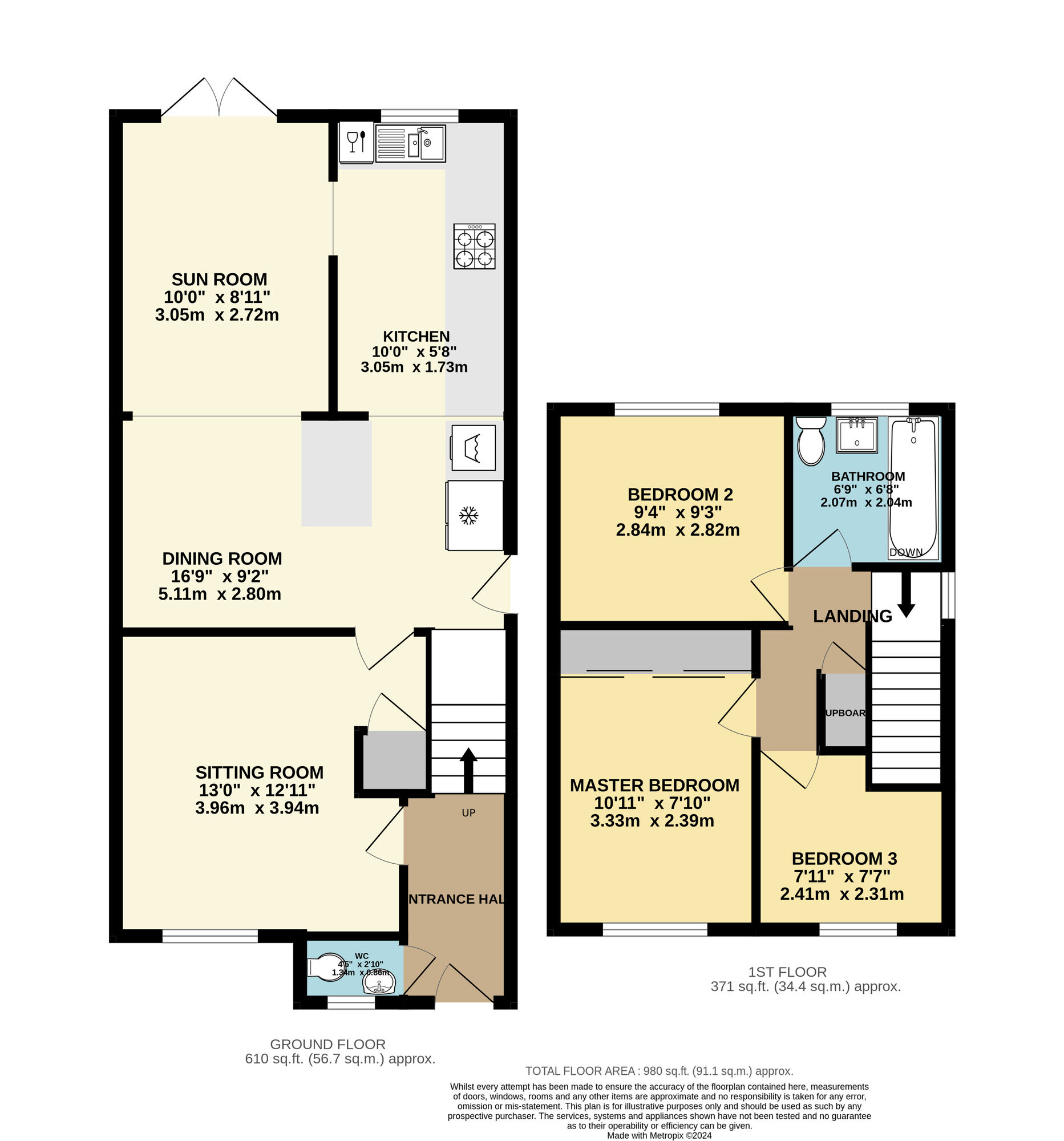 Floorplan of 3 bedroom Semi Detached House for sale, Heather Road, Belton, Norfolk, NR31