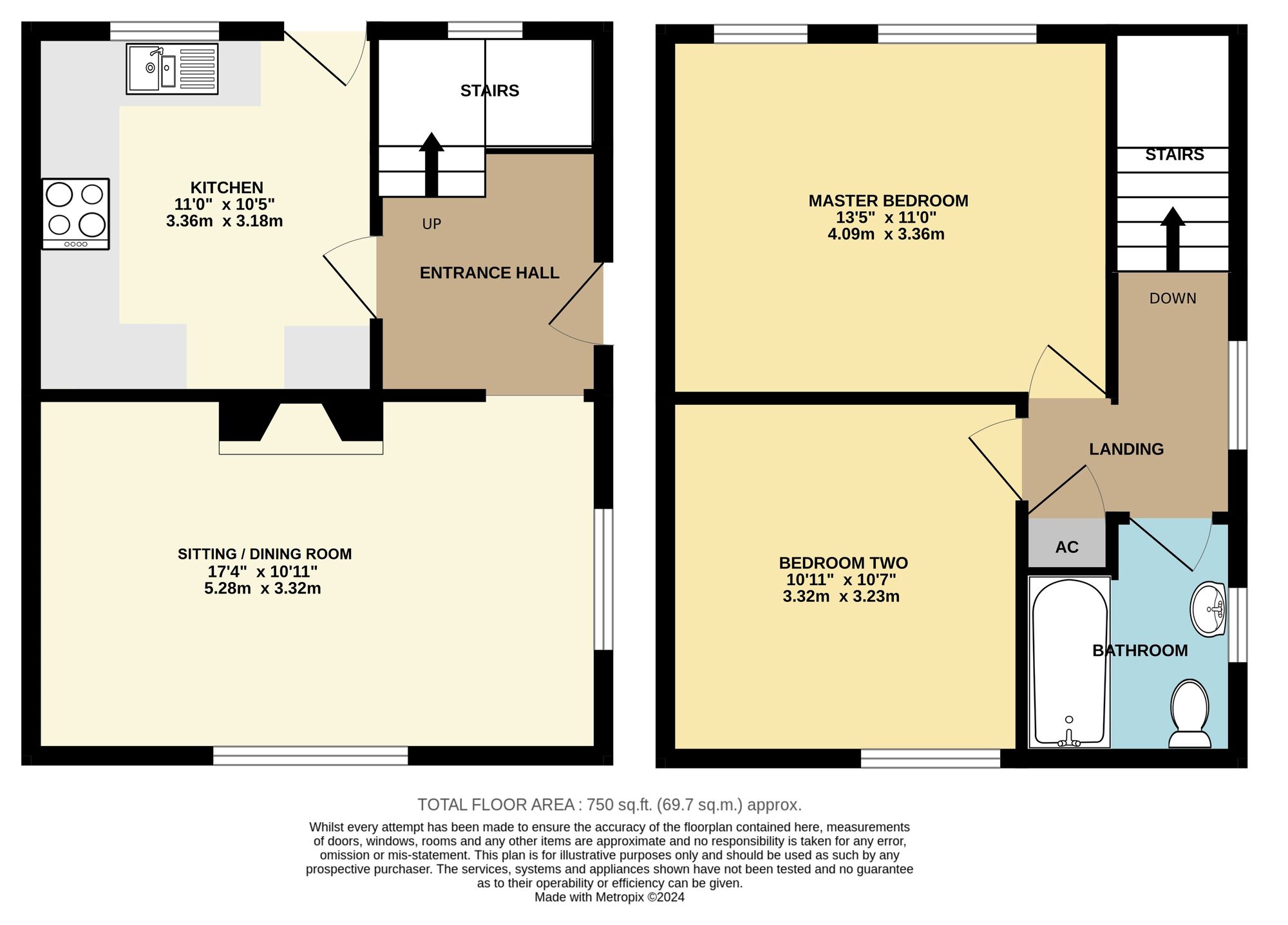 Floorplan of 2 bedroom Semi Detached House for sale, Sir John Leman Road, Beccles, Suffolk, NR34