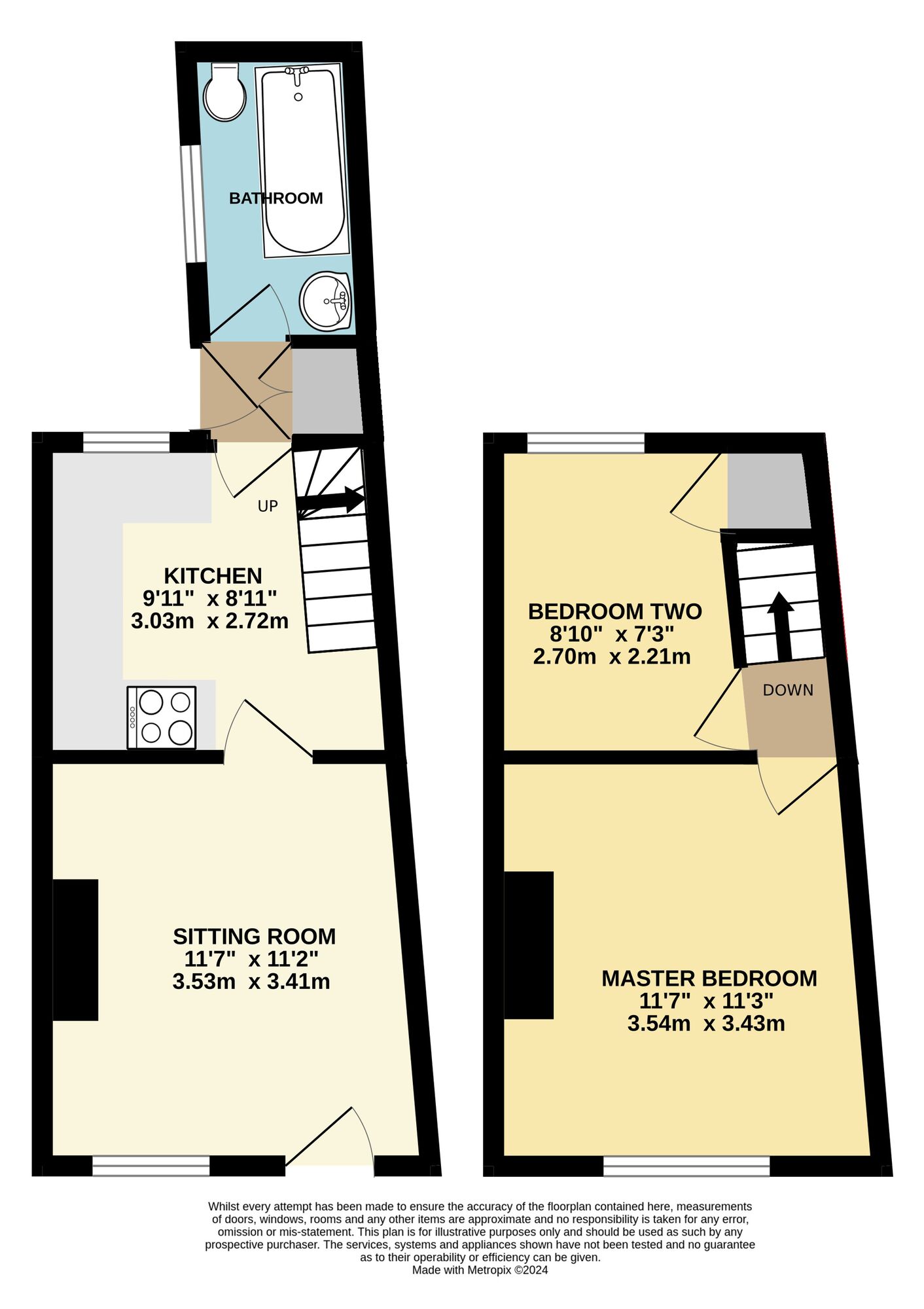 Floorplan of 2 bedroom Mid Terrace House to rent, Ingate, Beccles, Suffolk, NR34