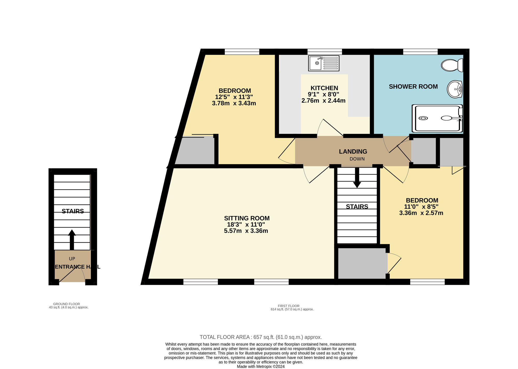 Floorplan of 2 bedroom  Flat for sale, Neptune Close, Bradwell, Norfolk, NR31