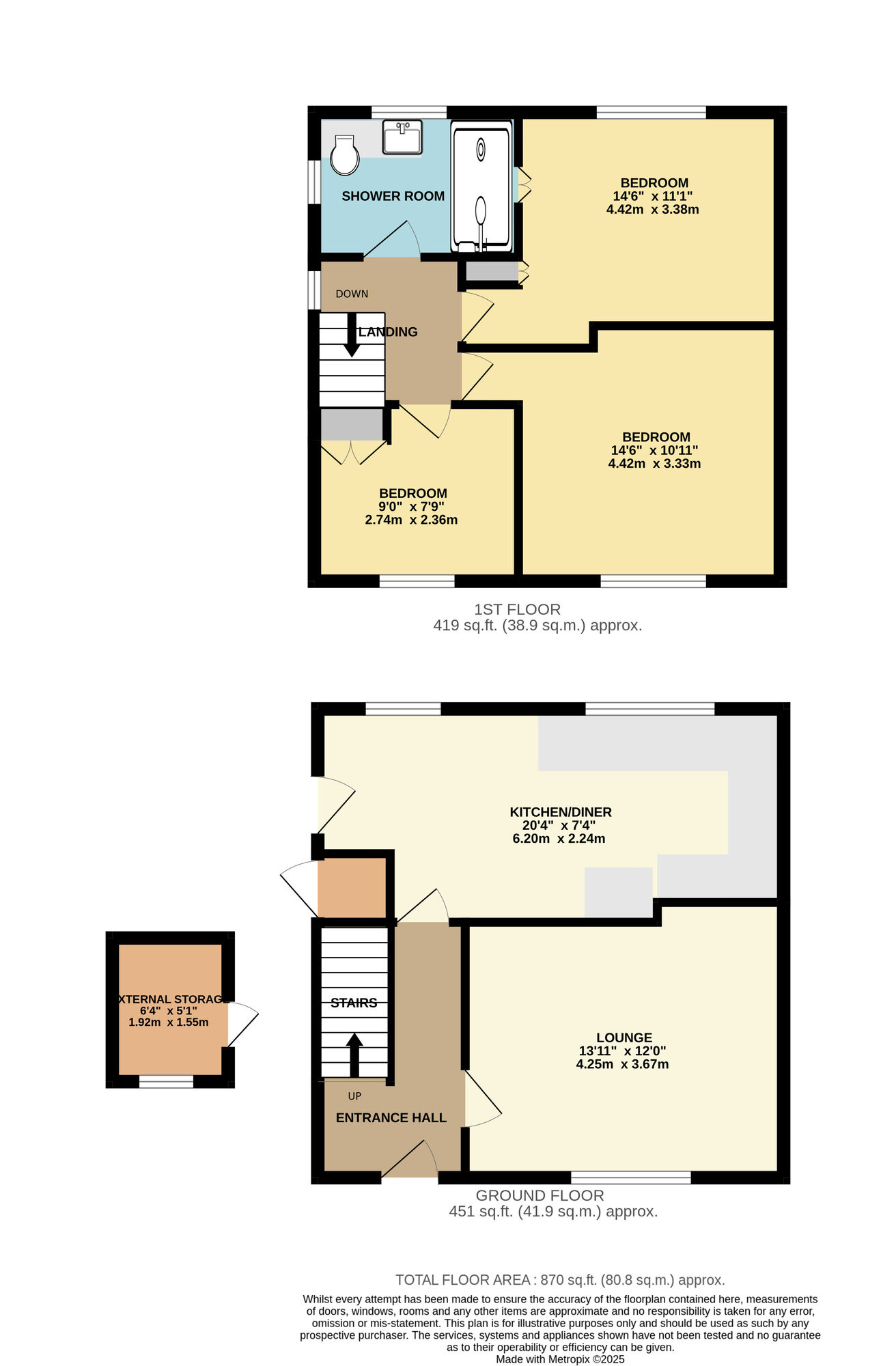 Floorplan of 3 bedroom Semi Detached House for sale, Campion Avenue, Gorleston, Norfolk, NR31