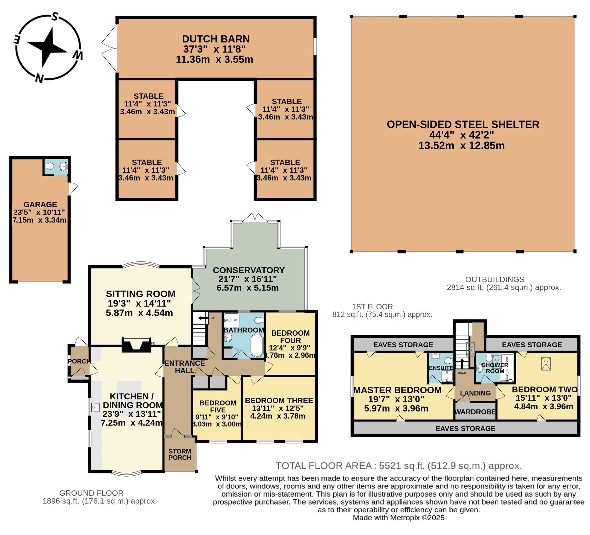 Floorplan of 5 bedroom Detached Bungalow for sale, Holly Lane, Mutford, Suffolk, NR34