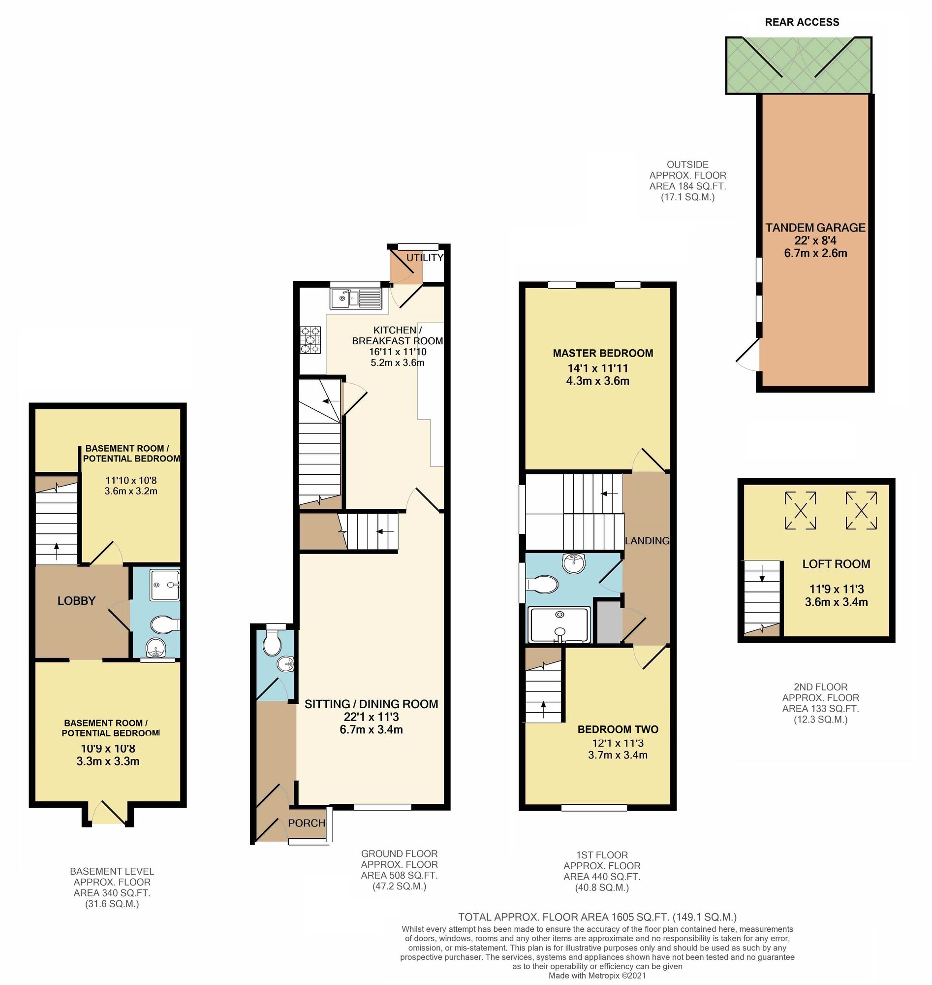 Floorplan of 4 bedroom Mid Terrace House for sale, Fair Close, Beccles, Suffolk, NR34