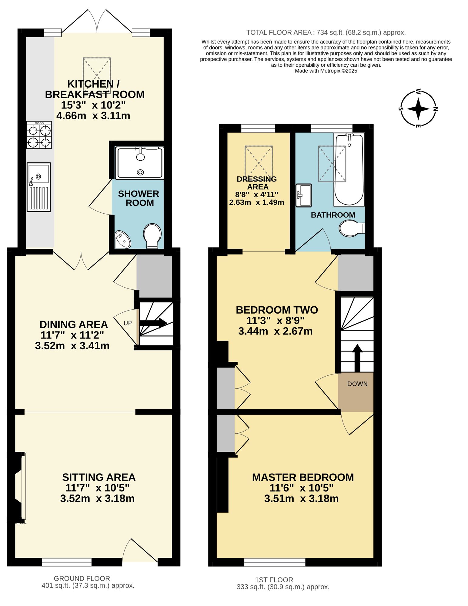 Floorplan of 2 bedroom Mid Terrace House for sale, Ladys Meadow, Beccles, Suffolk, NR34