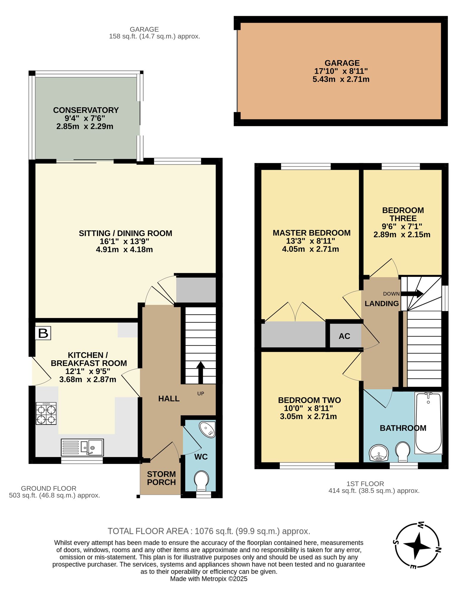 Floorplan of 3 bedroom Detached House for sale, All Saints Green, Worlingham, Suffolk, NR34