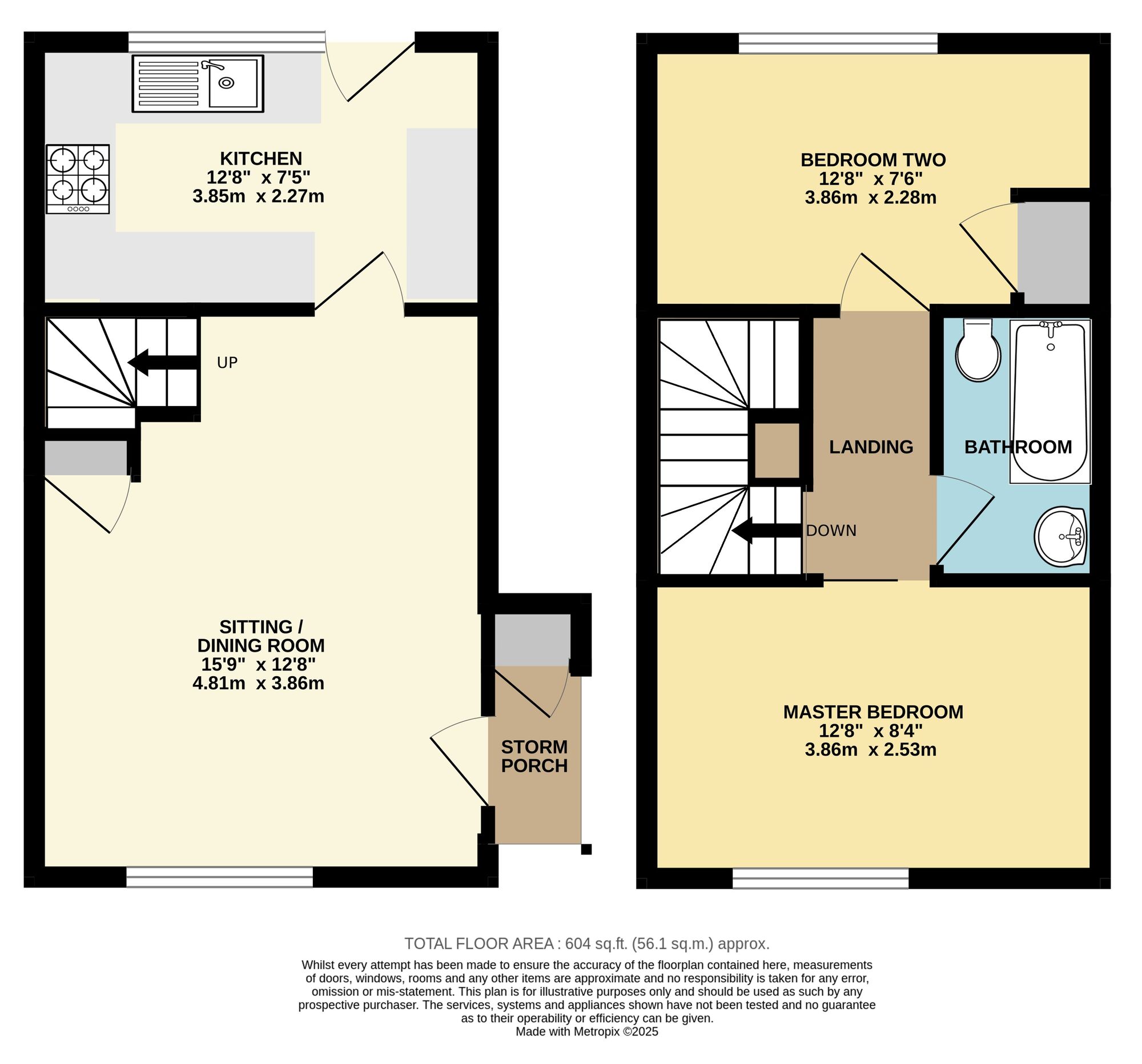 Floorplan of 2 bedroom End Terrace House for sale, Field View Gardens, Beccles, Suffolk, NR34