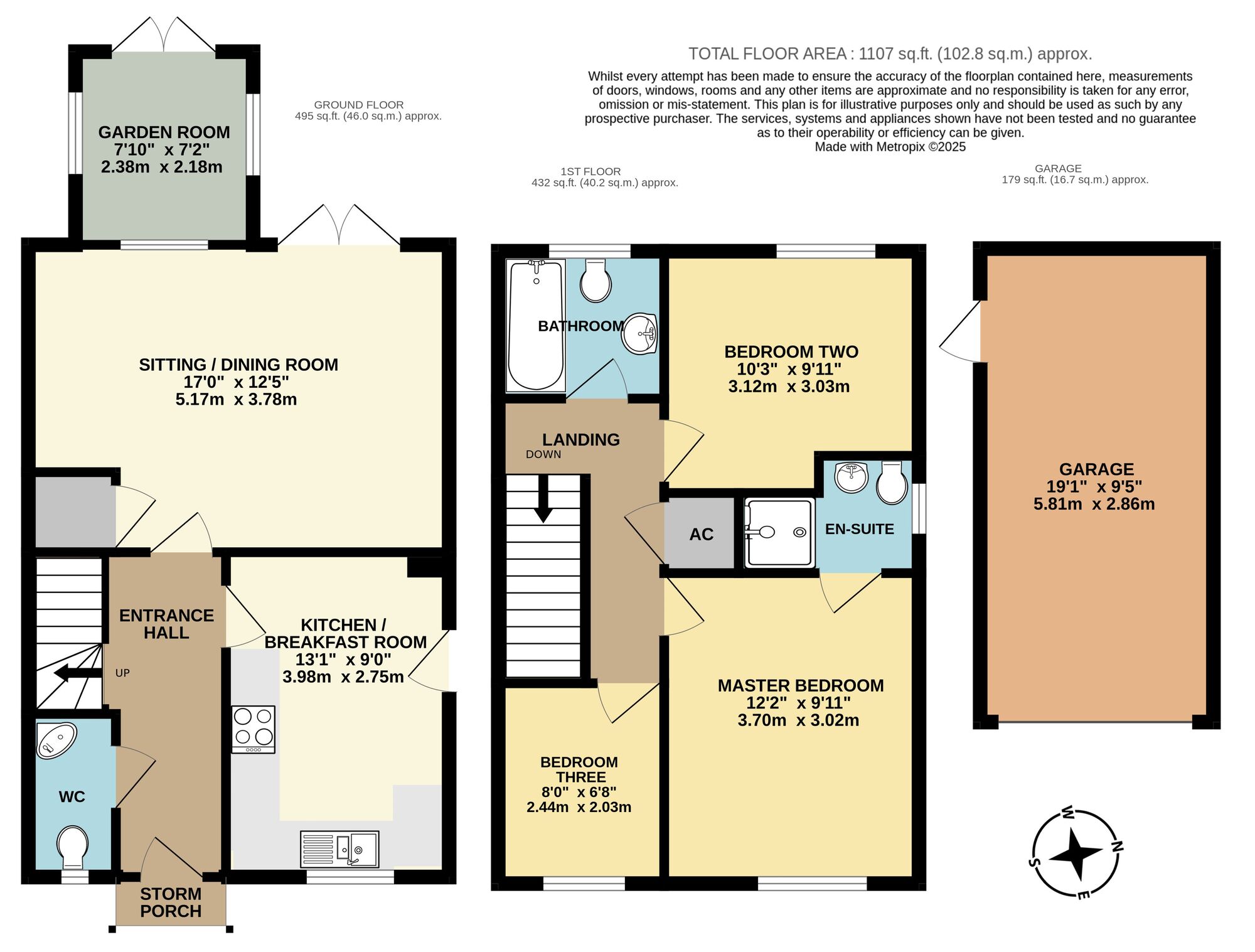 Floorplan of 3 bedroom Semi Detached House for sale, Codlins Lane, Beccles, Suffolk, NR34