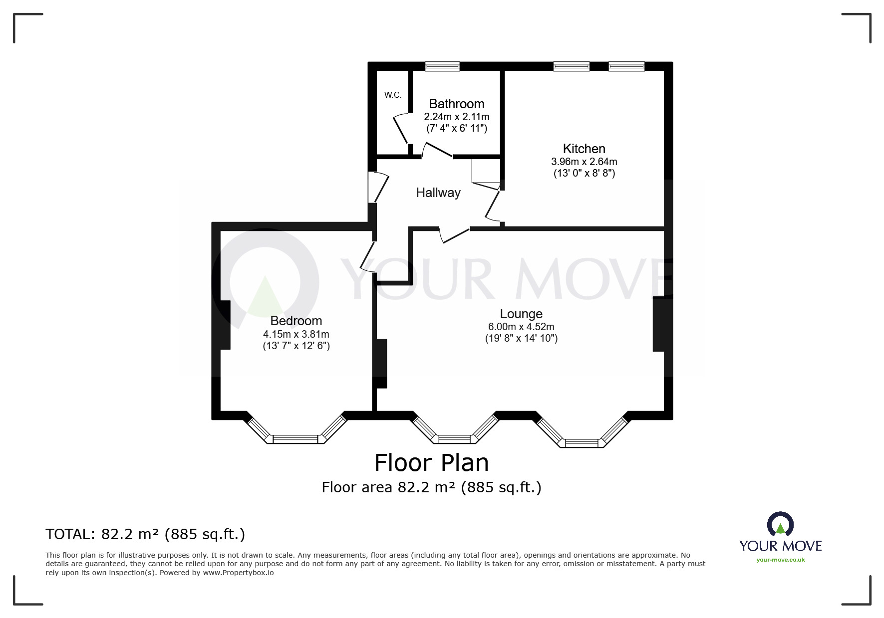 Floorplan of 1 bedroom  Flat to rent, Marine Drive, Margate, Kent, CT9