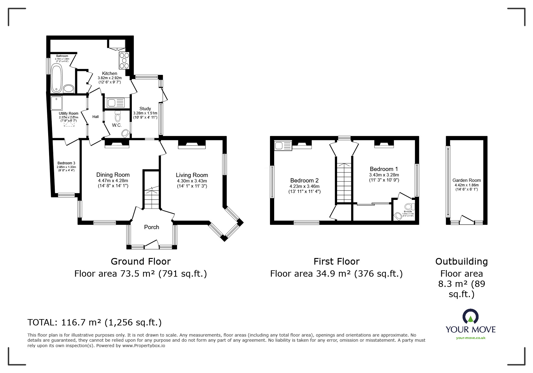 Floorplan of 3 bedroom Detached House for sale, Church Road, Kent, CT10