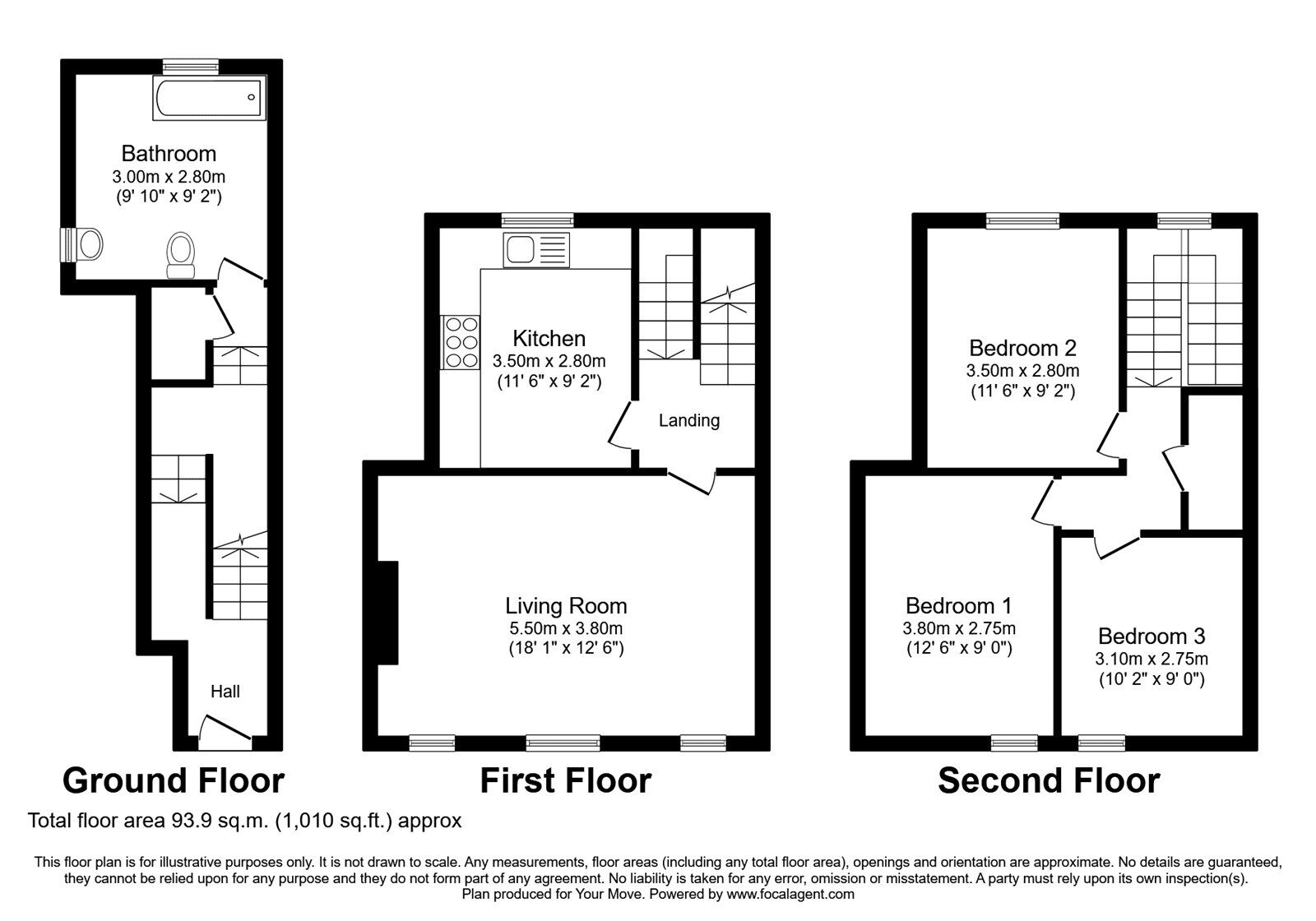 Floorplan of 3 bedroom  Flat to rent, High Street, Broadstairs, Kent, CT10