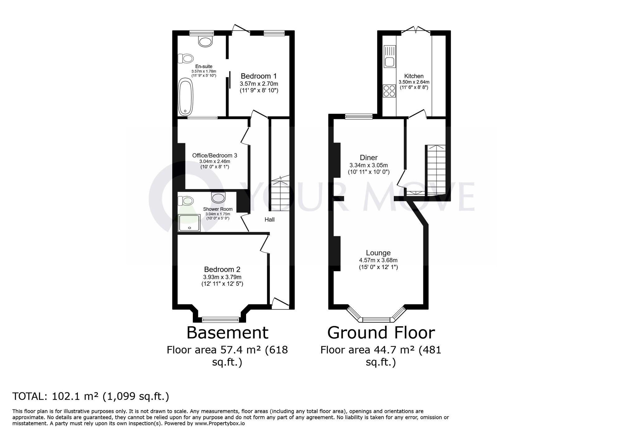 Floorplan of 2 bedroom  Flat for sale, High Street, Broadstairs, Kent, CT10