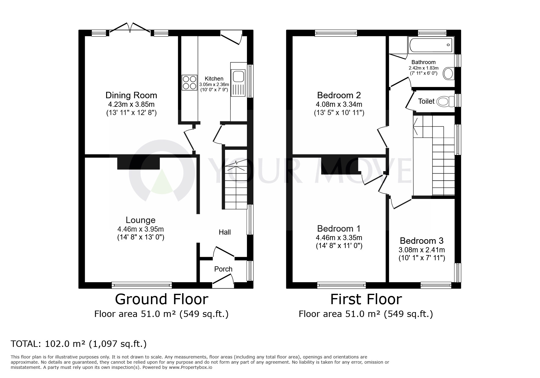 Floorplan of 3 bedroom Detached House for sale, Carlton Avenue, Broadstairs, Kent, CT10