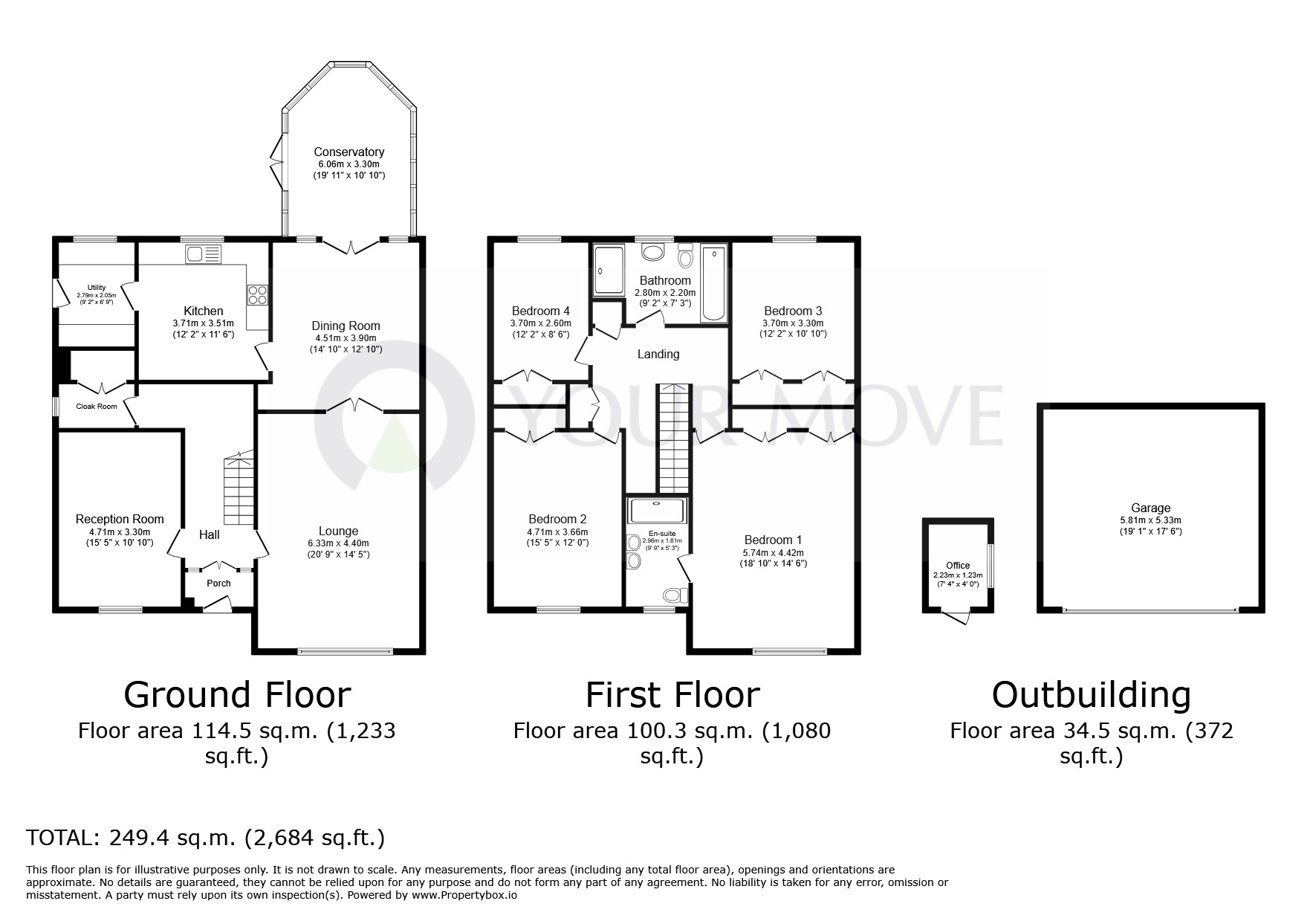 Floorplan of 4 bedroom Detached House for sale, Merrivale Heights, Broadstairs, Kent, CT10