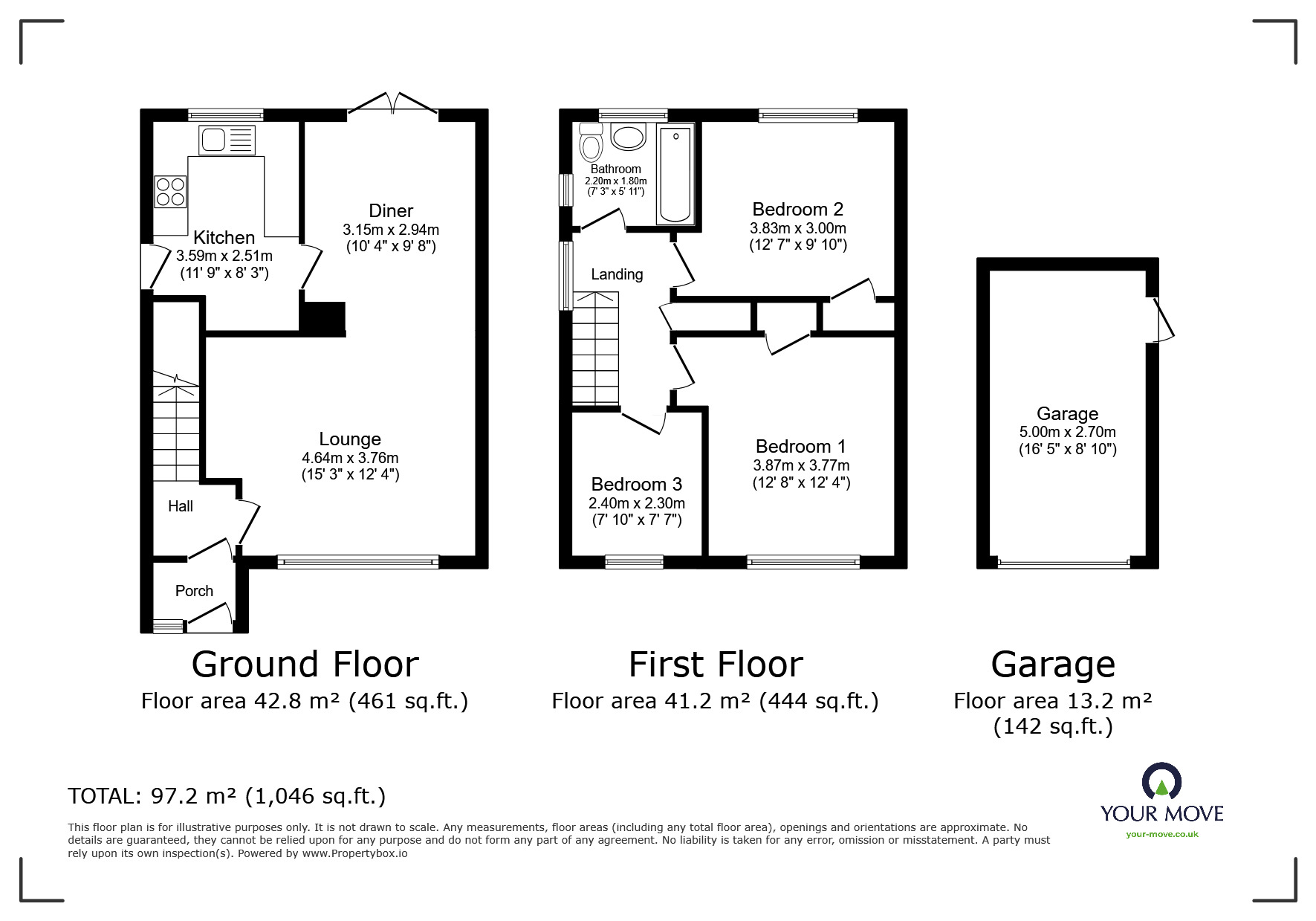 Floorplan of 3 bedroom Semi Detached House for sale, Nicholas Drive, Cliffsend, Kent, CT12