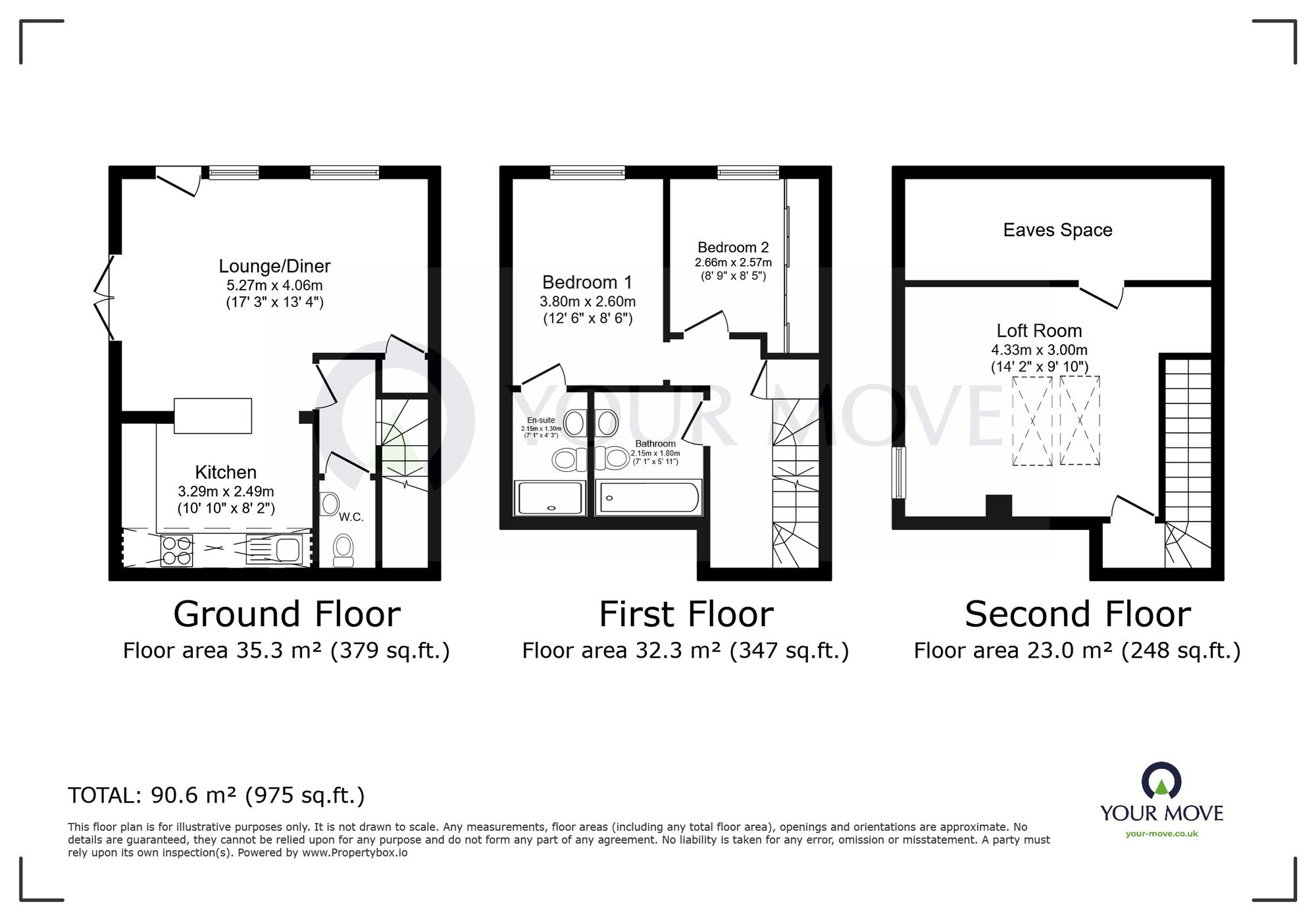 Floorplan of 2 bedroom End Terrace House for sale, Albion Mews, Broadstairs, Kent, CT10