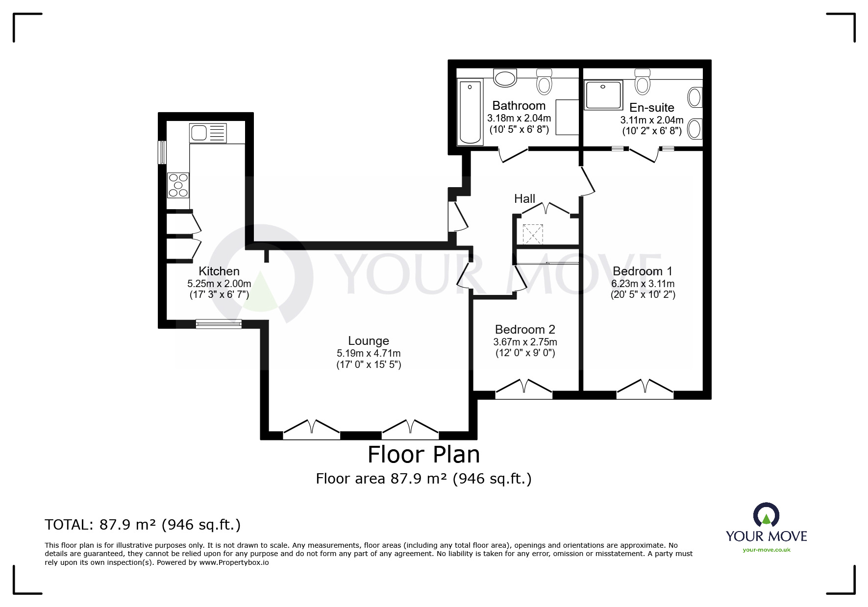 Floorplan of 2 bedroom  Flat for sale, Vere Road, Broadstairs, Kent, CT10