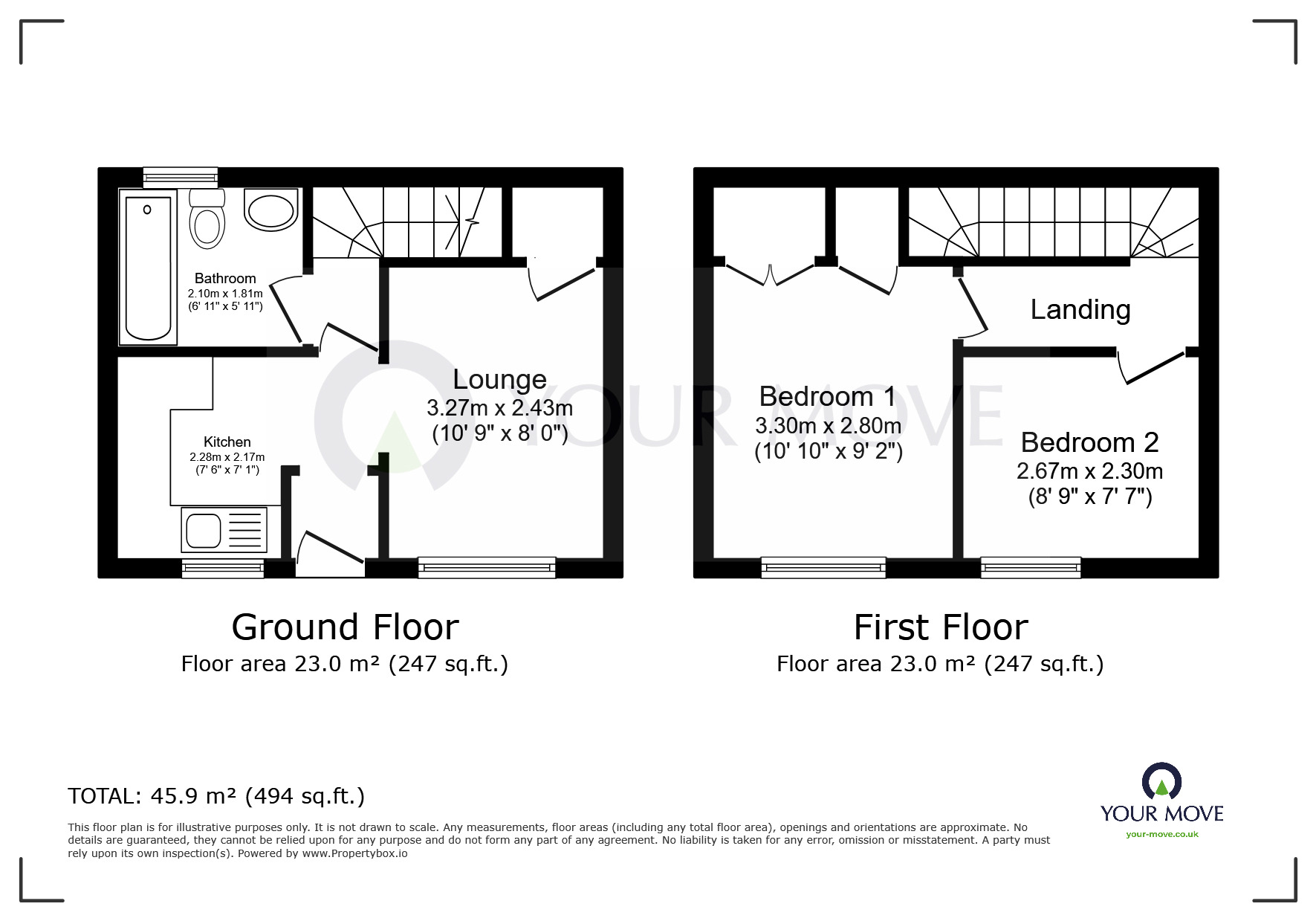 Floorplan of 2 bedroom End Terrace Property for sale, Thanet Road, Broadstairs, Kent, CT10