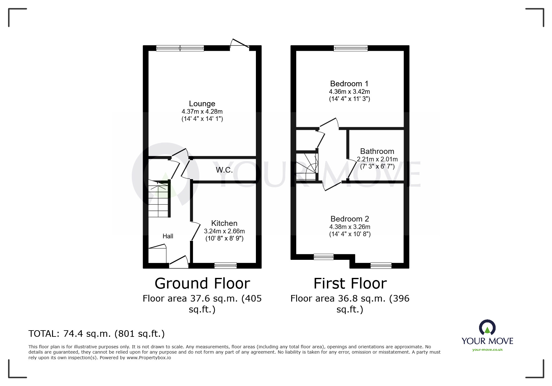 Floorplan of 2 bedroom End Terrace House to rent, Weyburn Drive, Ramsgate, Kent, CT12