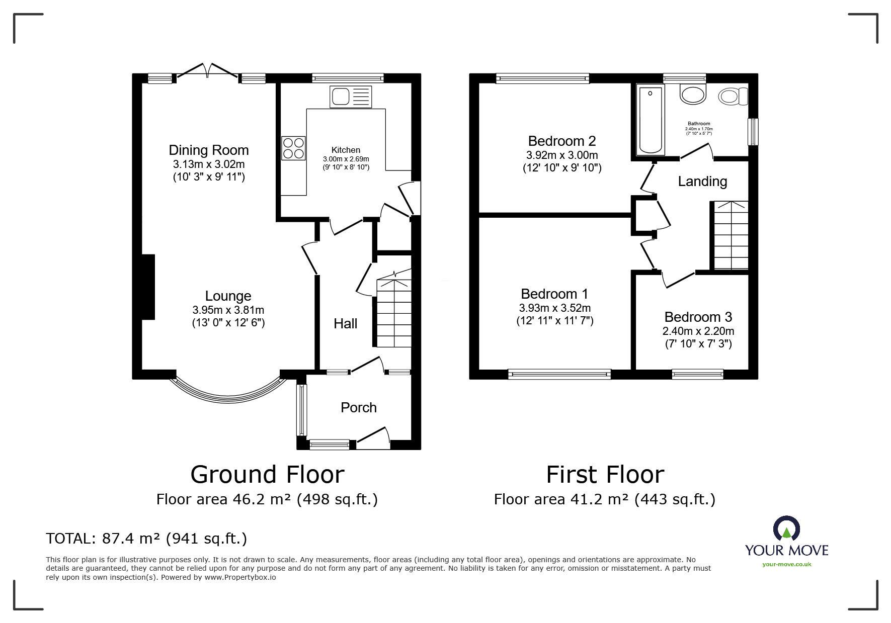 Floorplan of 3 bedroom Semi Detached House for sale, Vincent Close, Broadstairs, Kent, CT10