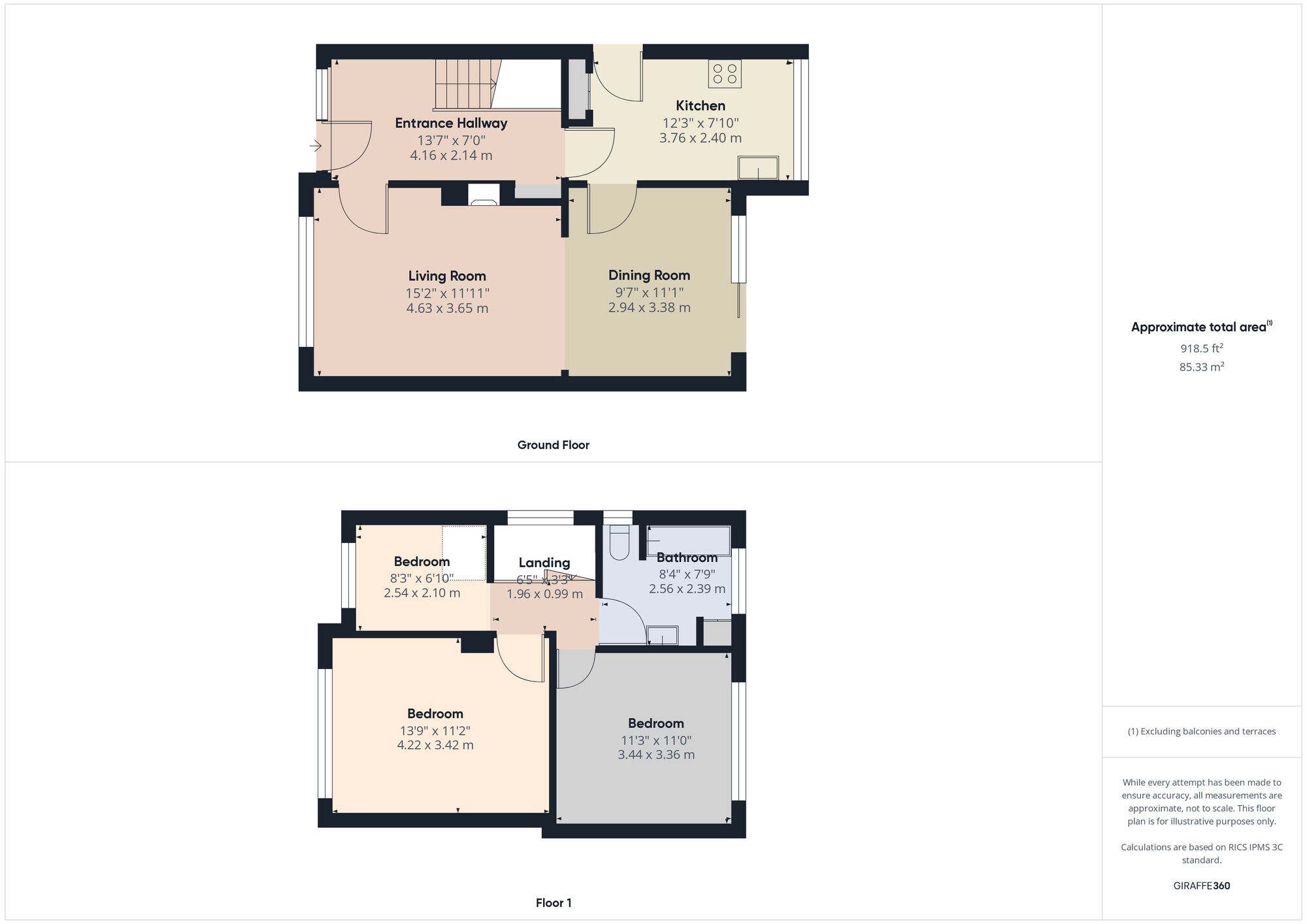 Floorplan of 3 bedroom Semi Detached House for sale, Wroxham Drive, Wollaton, Nottinghamshire, NG8