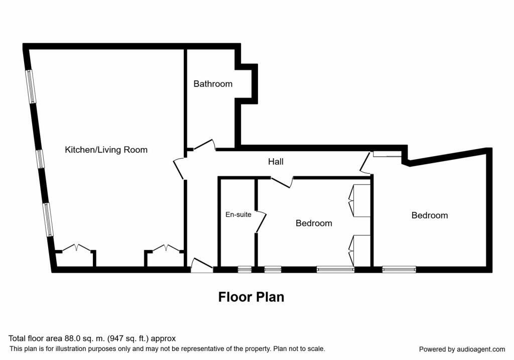 Floorplan of 2 bedroom  Flat for sale, Albion Street, Lewes, East Sussex, BN7