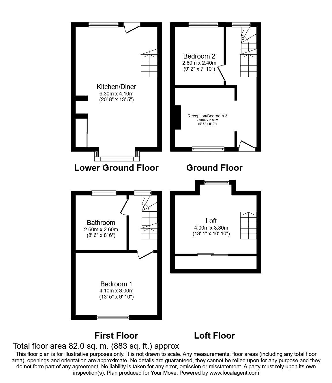 Floorplan of 2 bedroom Mid Terrace House for sale, Upper Gardner Street, Brighton, East Sussex, BN1