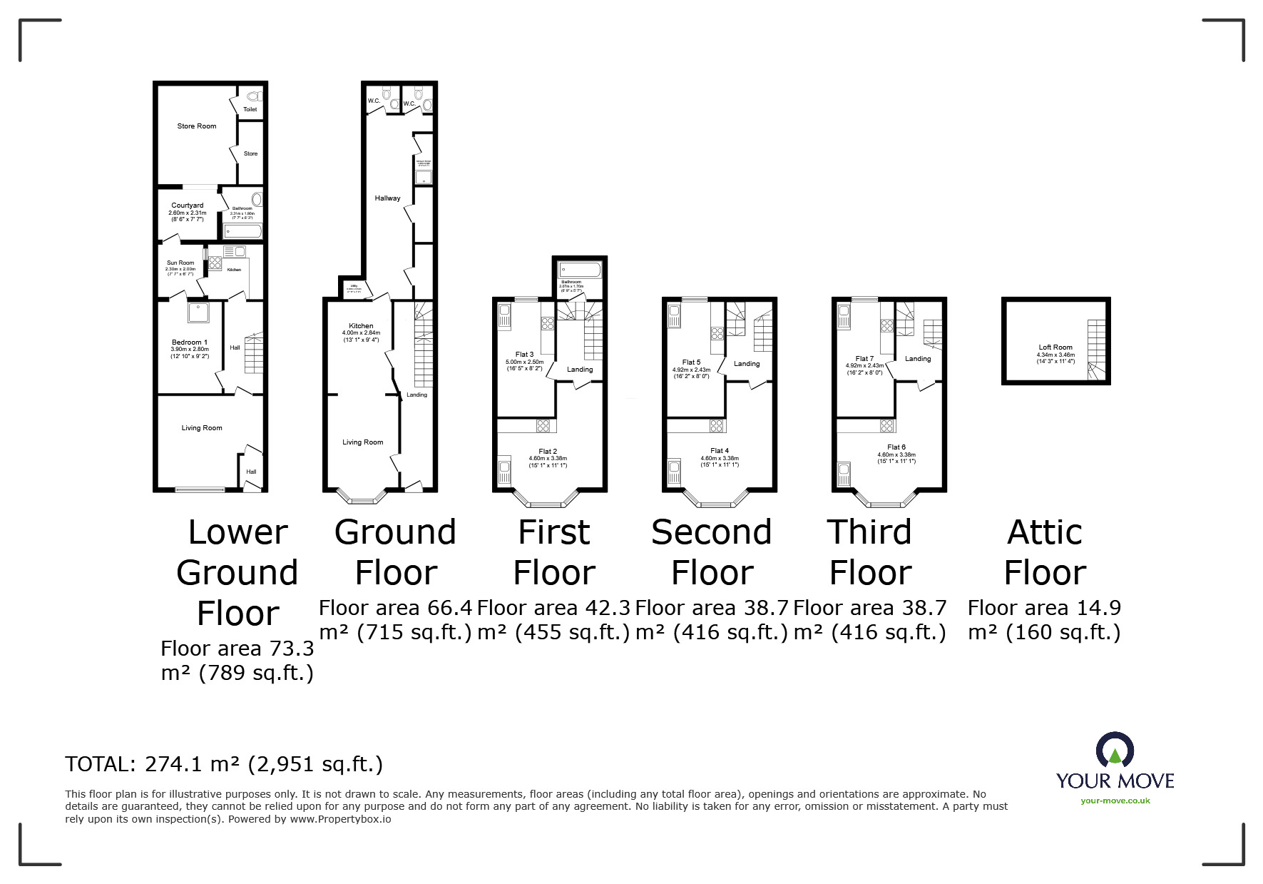 Floorplan of 8 bedroom Mid Terrace House for sale, Grand Parade, Brighton, East Sussex, BN2