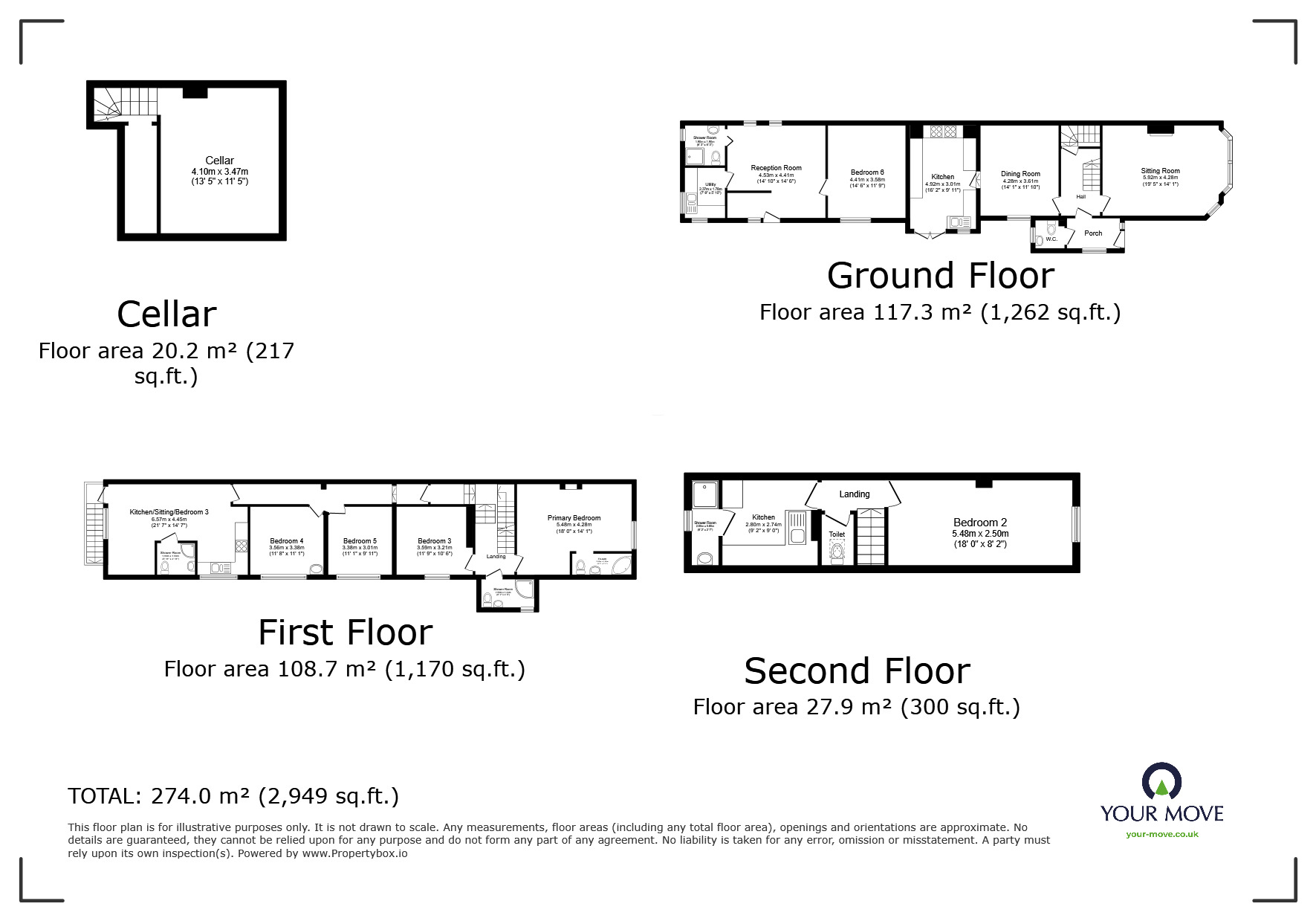 Floorplan of 6 bedroom Semi Detached House for sale, Connaught Road, Seaford, East Sussex, BN25