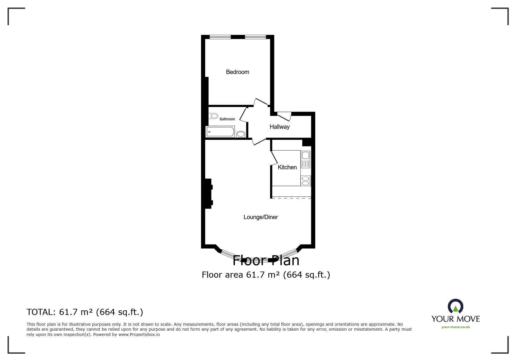 Floorplan of 1 bedroom  Flat to rent, Montpelier Road, Brighton, East Sussex, BN1