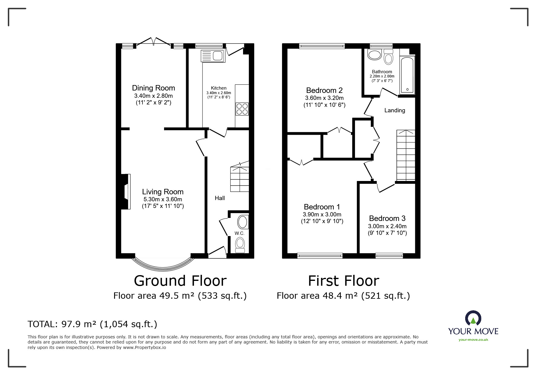 Floorplan of 3 bedroom Semi Detached House to rent, The Martlet, Hove, East Sussex, BN3