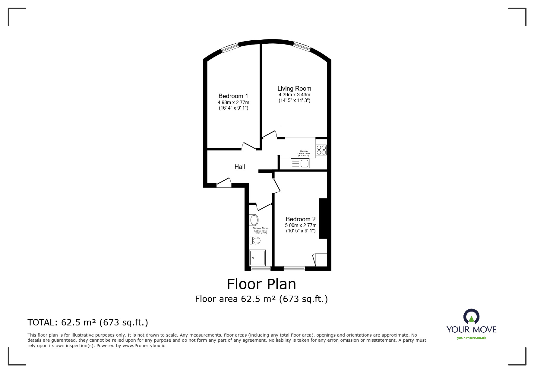 Floorplan of 2 bedroom  Flat to rent, Brunswick Place, Hove, East Sussex, BN3