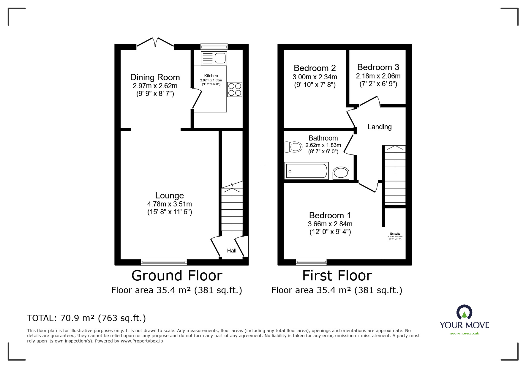 Floorplan of 3 bedroom Semi Detached House for sale, Mallards Walk, Bamber Bridge, Lancashire, PR5