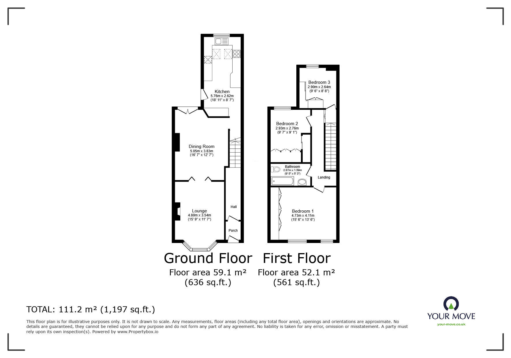 Floorplan of 4 bedroom Mid Terrace House for sale, Redlam, Blackburn, BB2