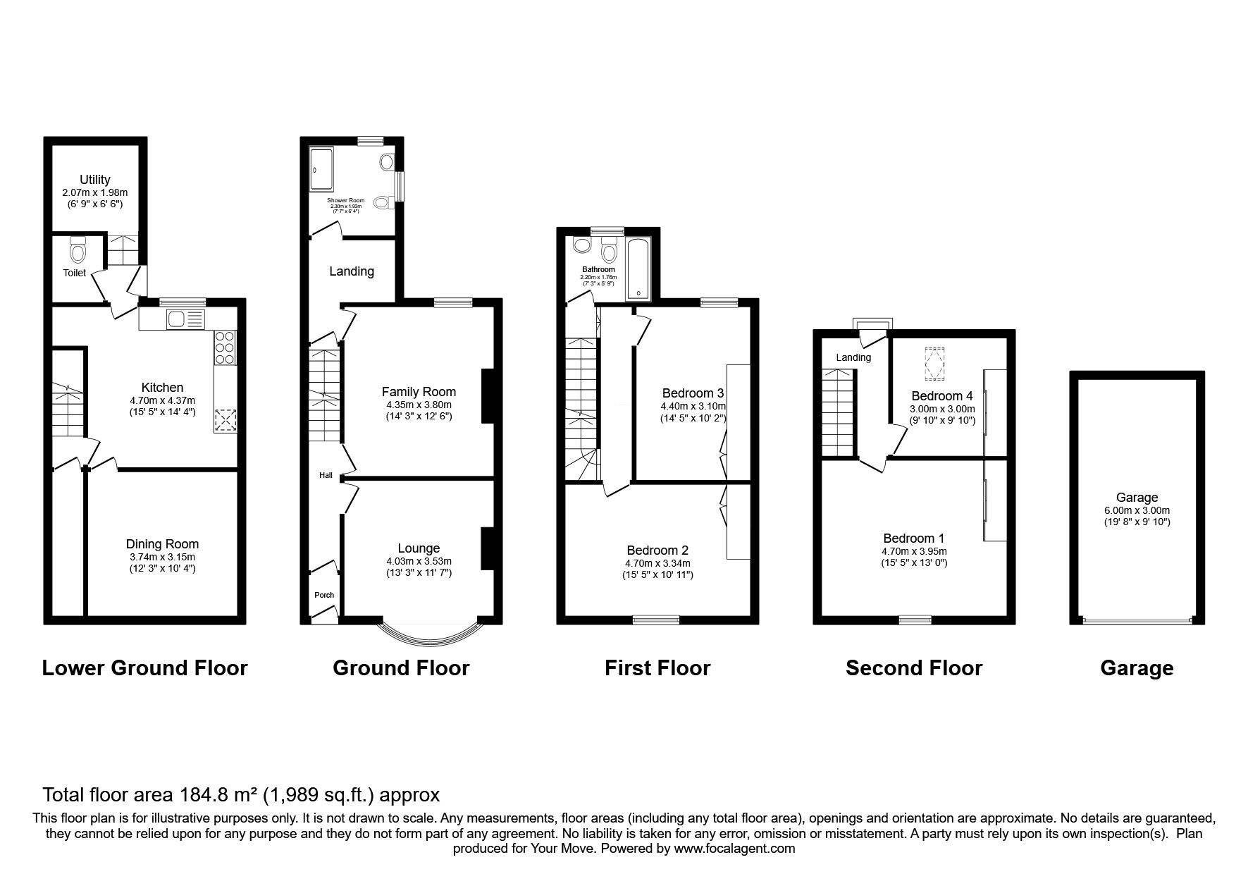 Floorplan of 4 bedroom Mid Terrace House for sale, Redlam, Blackburn, BB2