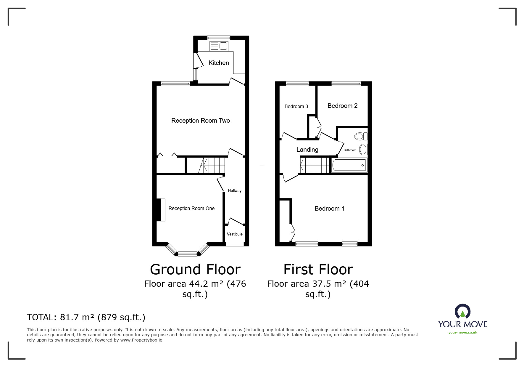 Floorplan of 3 bedroom Mid Terrace House for sale, Franklin Road, Blackburn, Lancashire, BB2