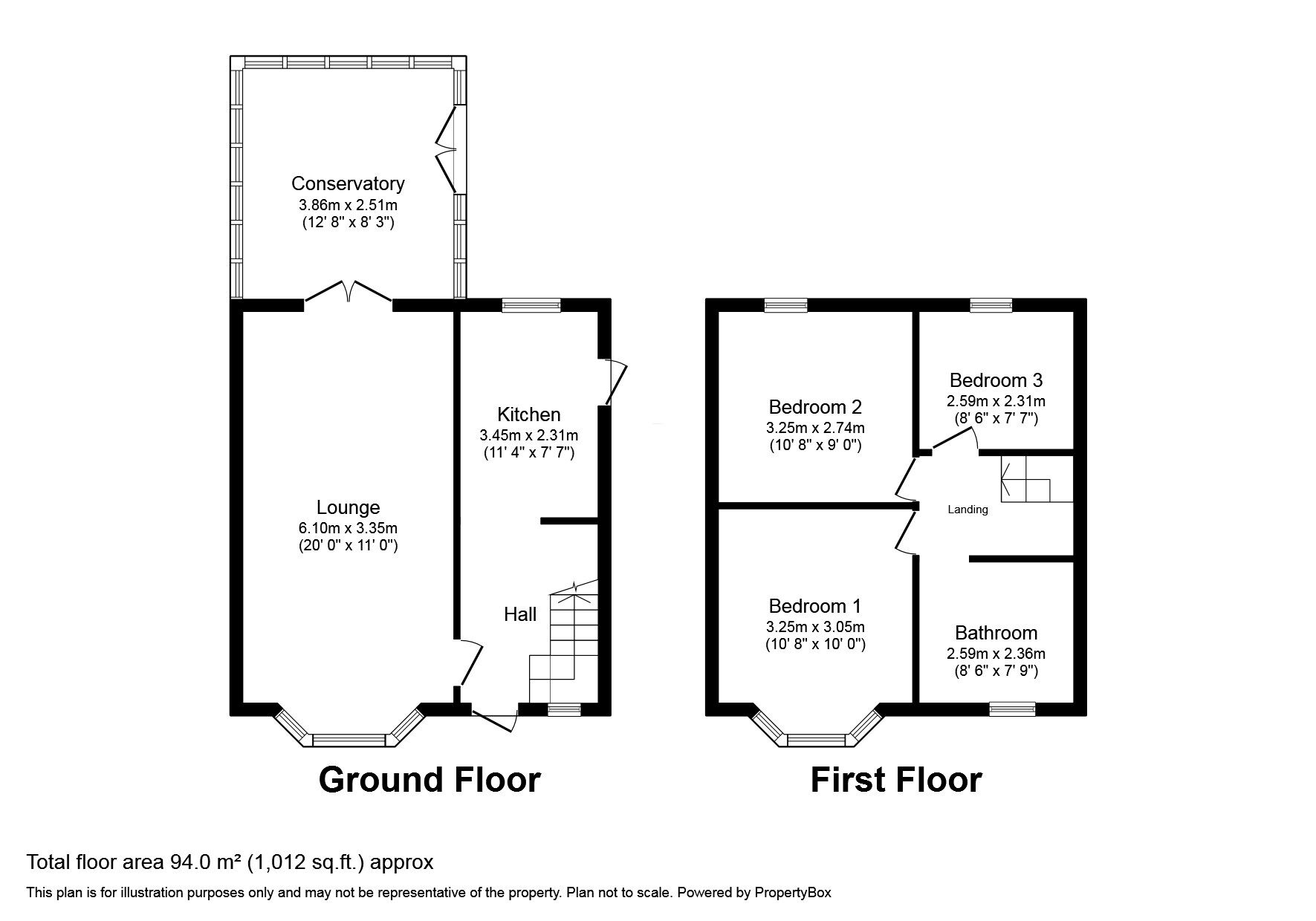 Floorplan of 3 bedroom Semi Detached House for sale, Observatory Road, Blackburn, Lancashire, BB2