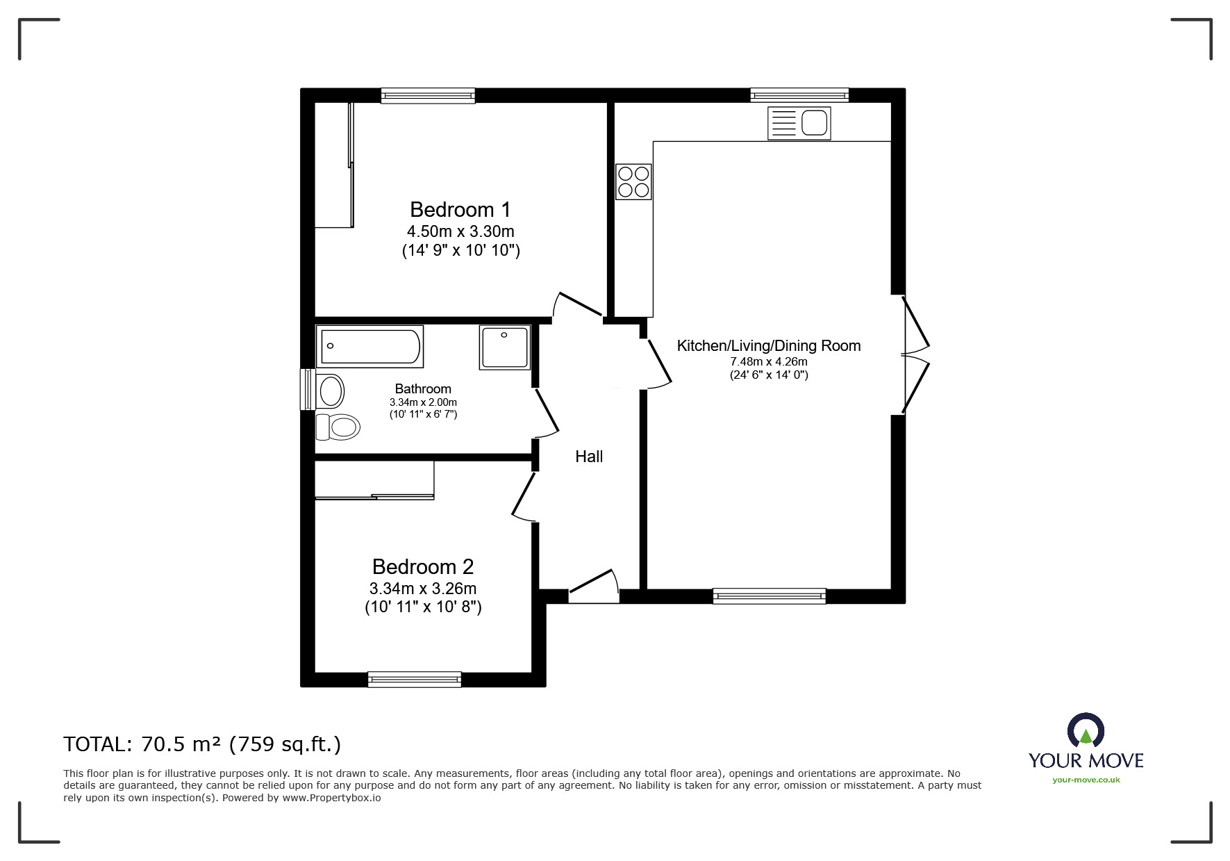 Floorplan of 2 bedroom Detached Bungalow for sale, Leyburn Avenue, Blackpool, Lancashire, FY2