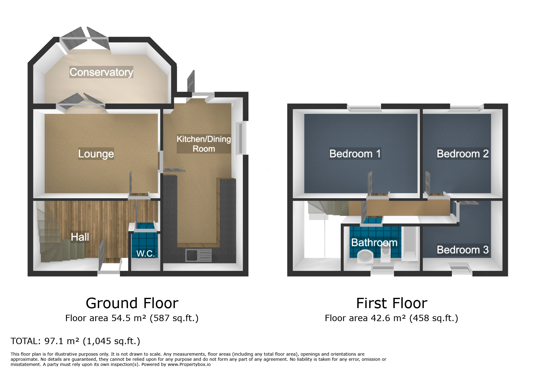 Floorplan of 3 bedroom End Terrace House for sale, Leopold Way, Blackburn, Lancashire, BB2