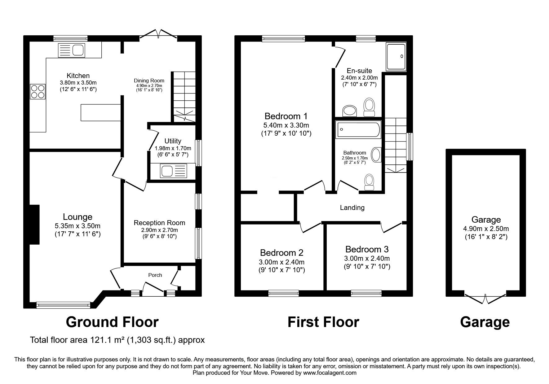 Floorplan of 3 bedroom Semi Detached House for sale, Mayfair Crescent, Wilpshire, Lancashire, BB1