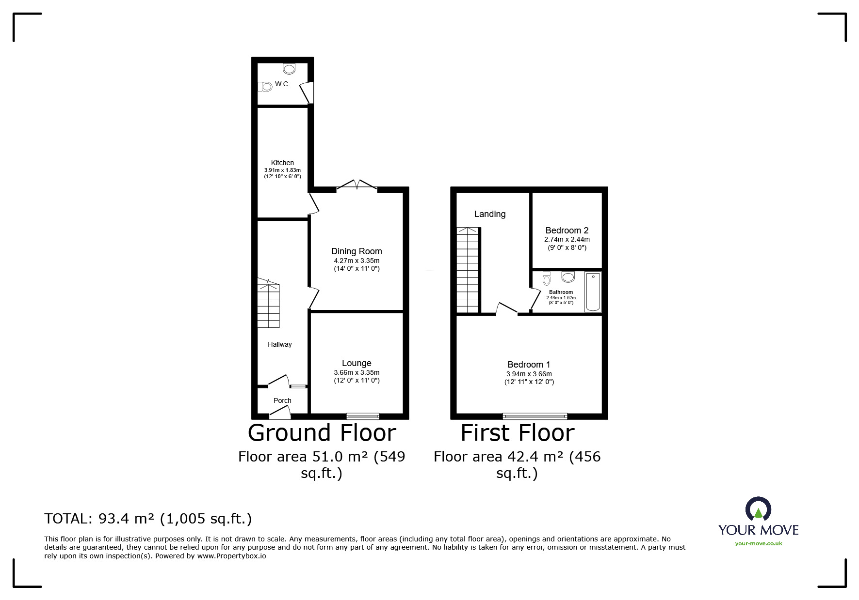 Floorplan of 2 bedroom Mid Terrace House for sale, Abbotsford Avenue, Blackburn, Lancashire, BB2