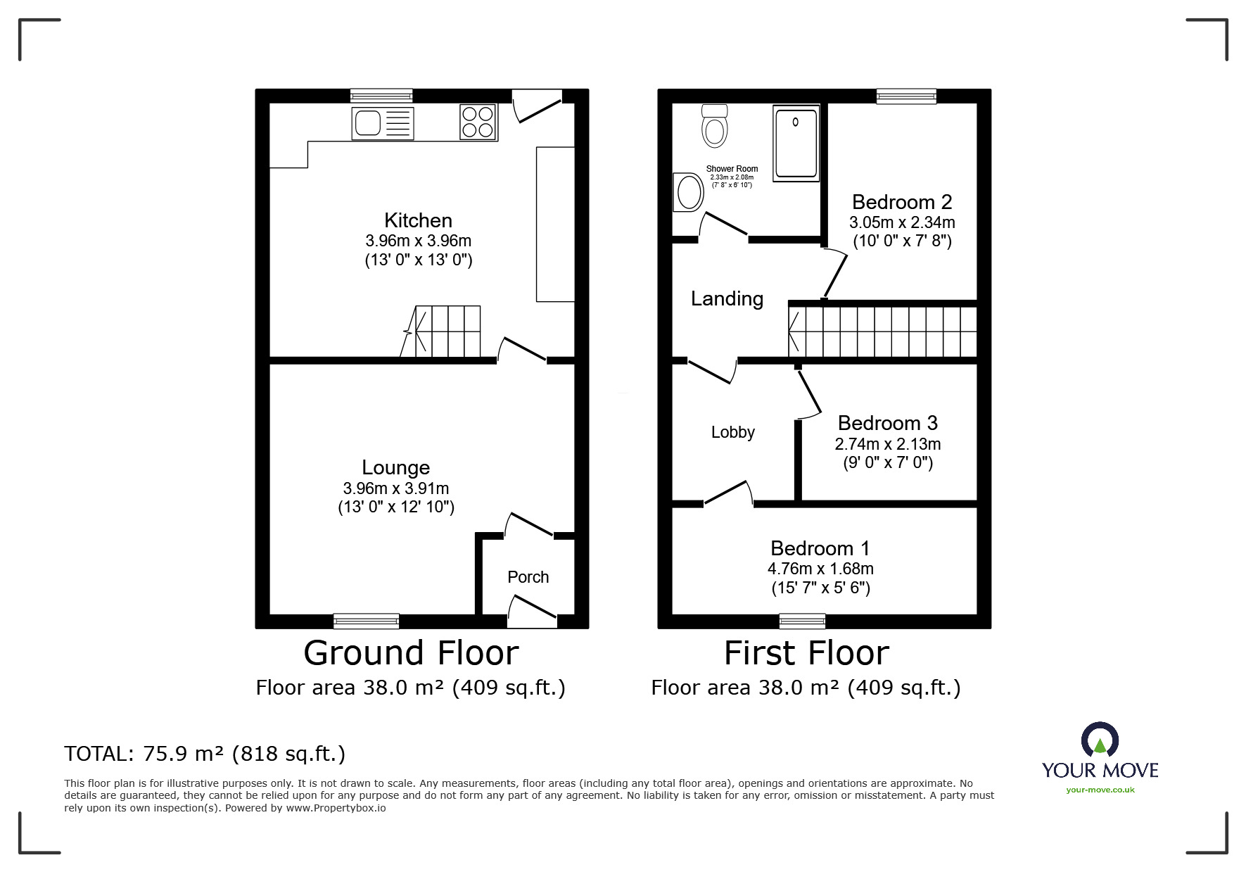 Floorplan of 3 bedroom Mid Terrace House for sale, Beardsworth Street, Blackburn, Lancashire, BB1