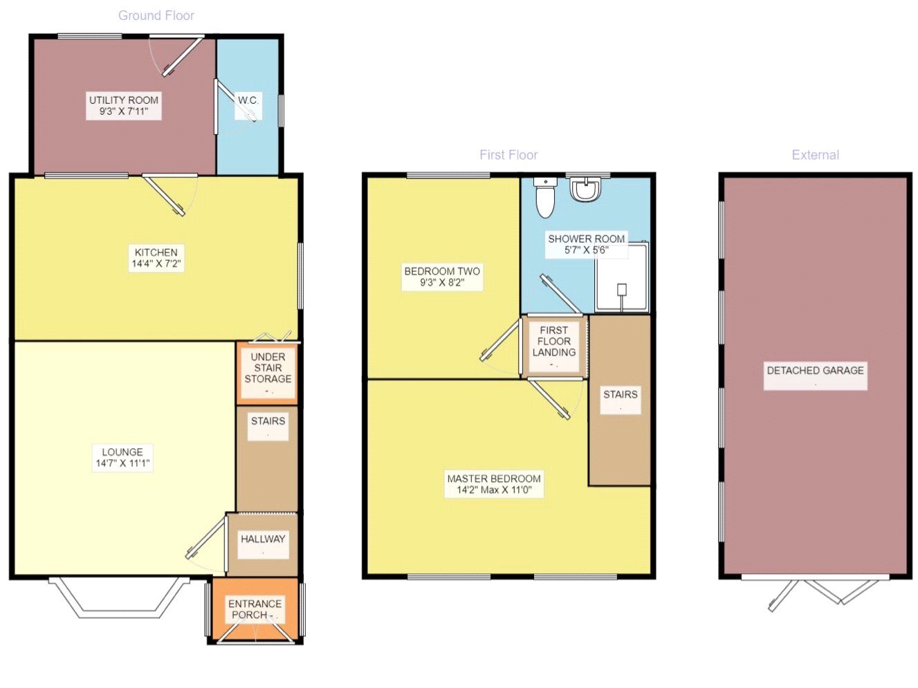 Floorplan of 2 bedroom End Terrace House for sale, Kings Road, Blackburn, Lancashire, BB2