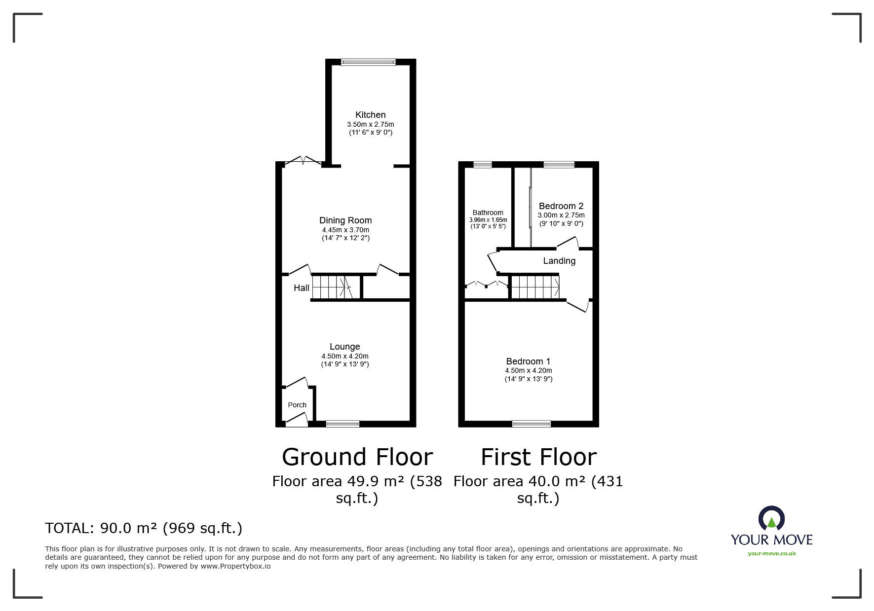 Floorplan of 2 bedroom Mid Terrace House for sale, Suffolk Street, Blackburn, Lancashire, BB2